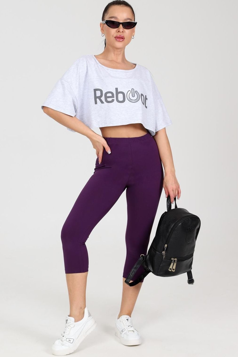 Бриджи трикотажные в цвете баклажан Iv-capriz