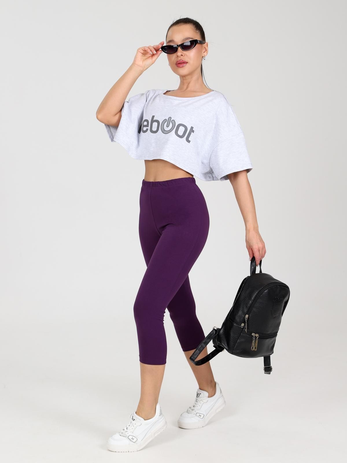 Бриджи трикотажные в цвете баклажан Iv-capriz(фото6)