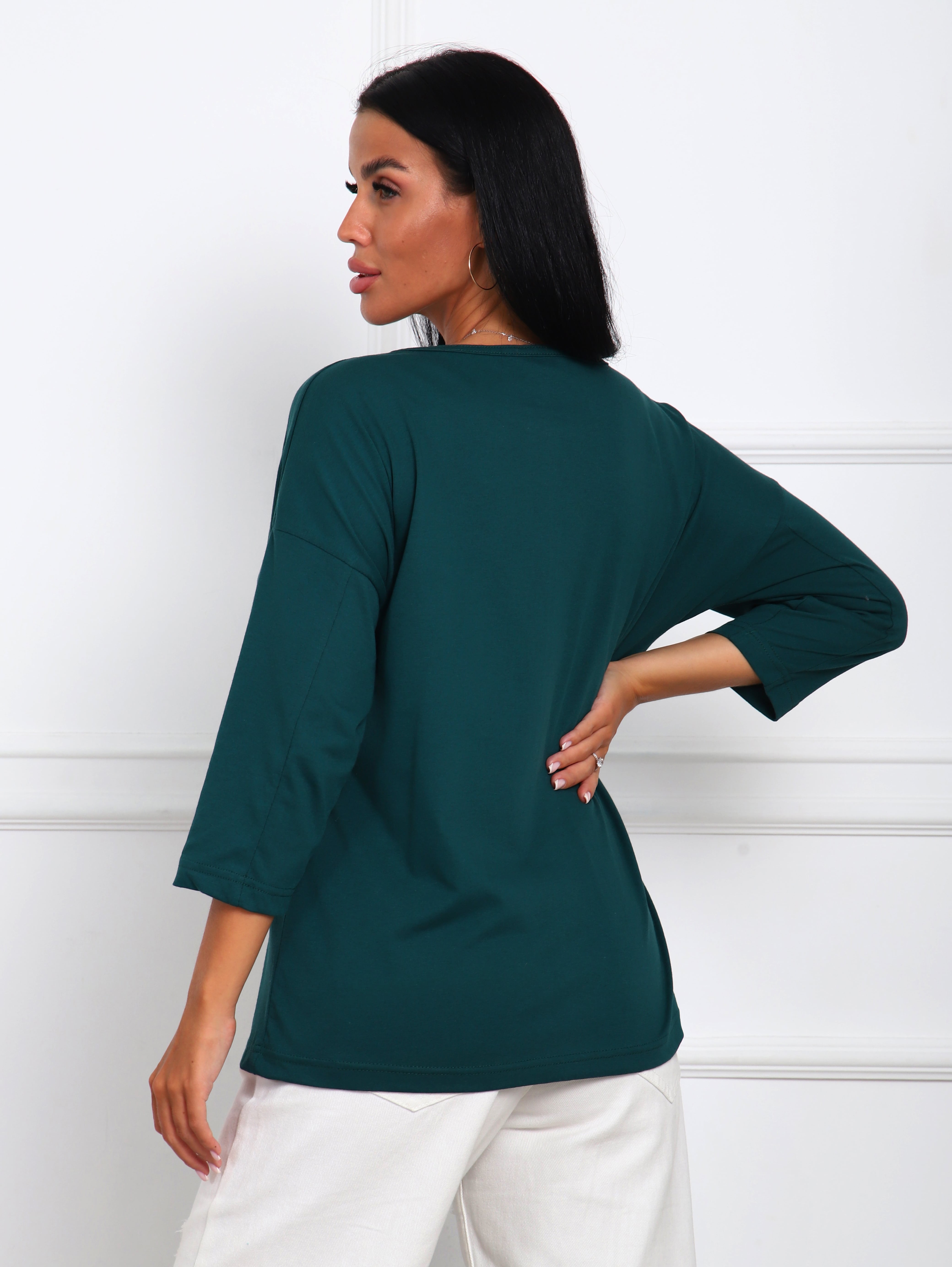 Футболка трикотажная изумрудного цвета Iv-capriz(фото6)