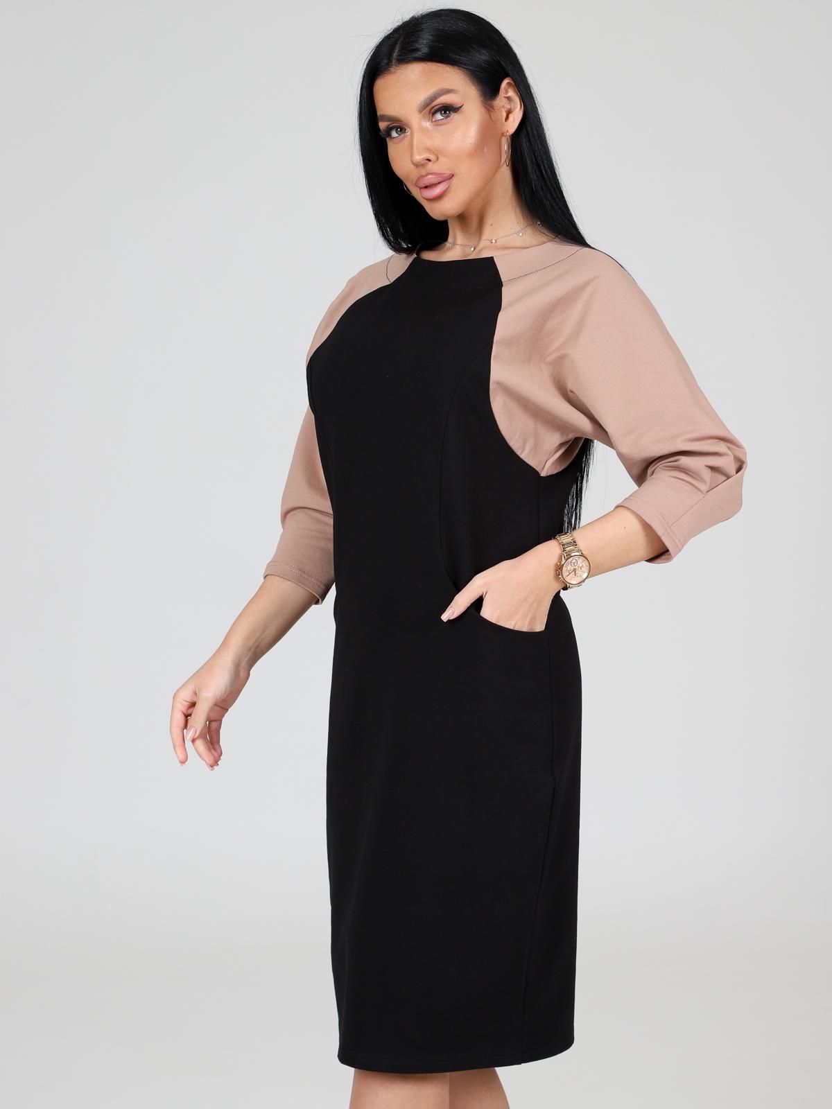 Платье чёрное из футера с карманами Iv-capriz(фото3)