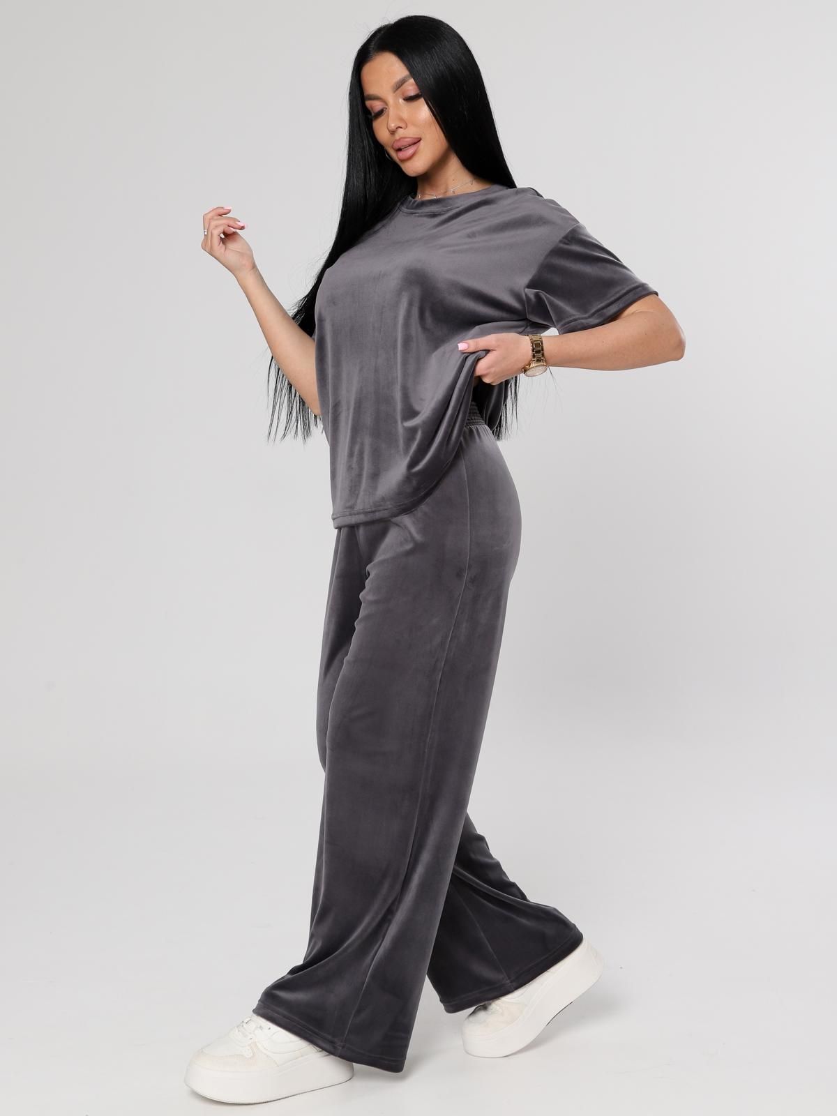 Костюм велюровый серый с брюками Iv-capriz(фото6)