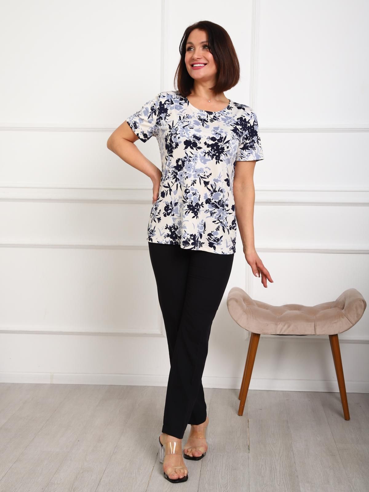 Футболка трикотажная бежевая с принтом Iv-capriz(фото3)