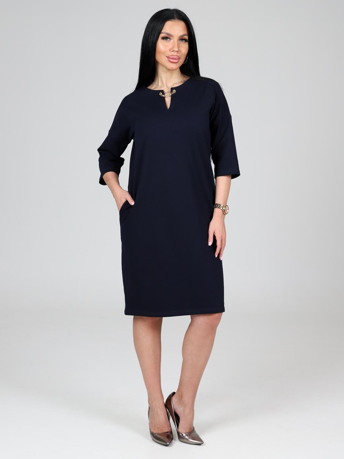 Платье синее из футера с карманами  Iv-capriz(фото4)