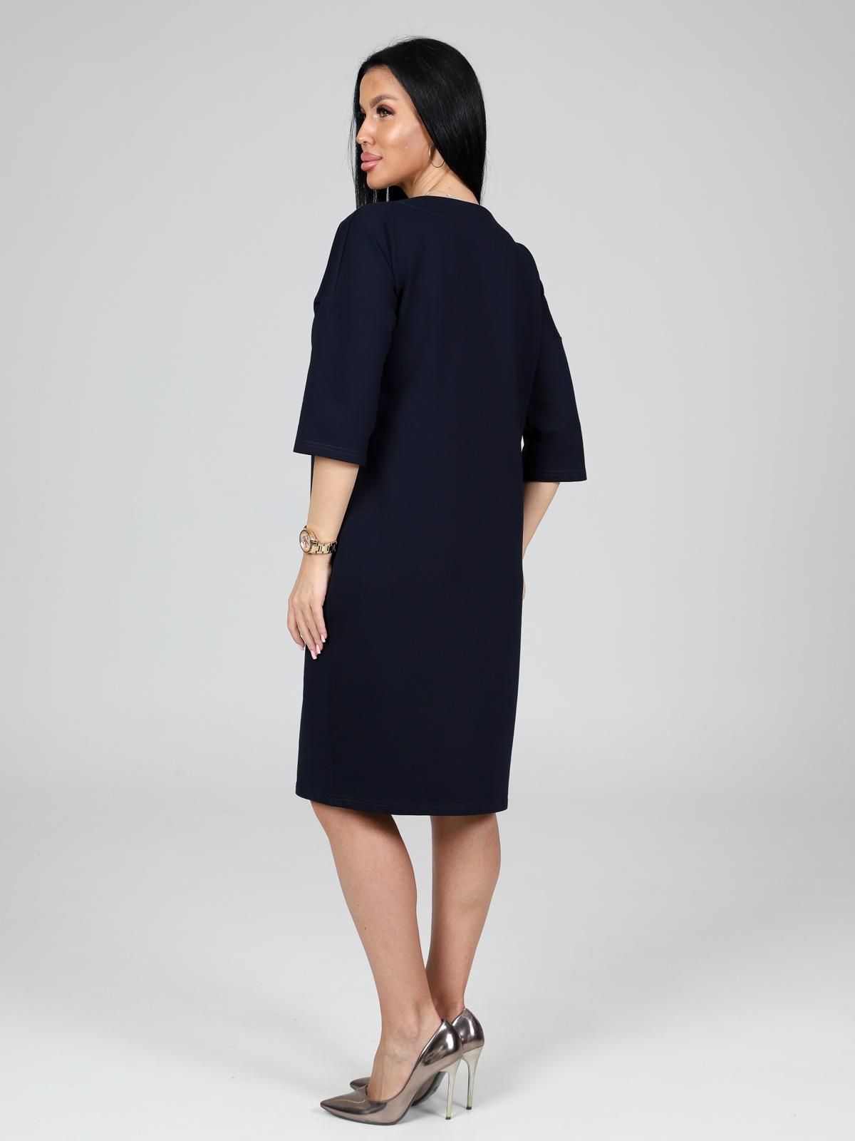 Платье синее из футера с карманами  Iv-capriz(фото7)