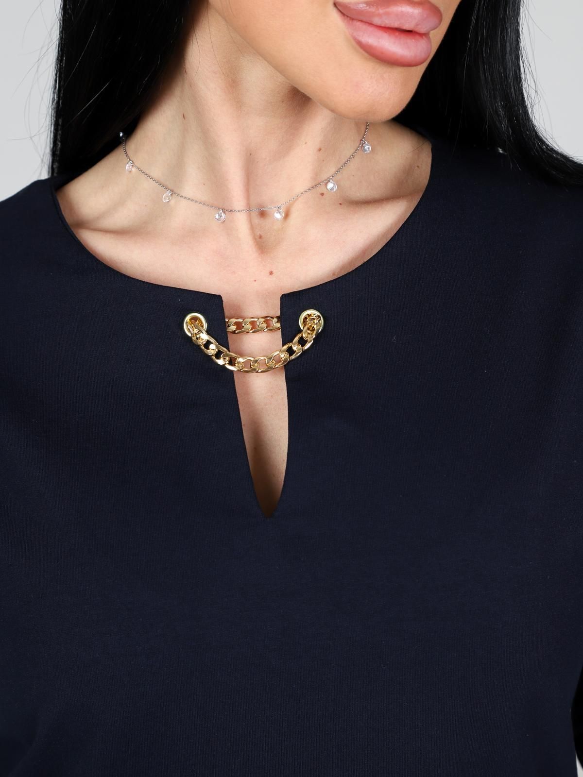 Платье синее из футера с карманами  Iv-capriz(фото5)