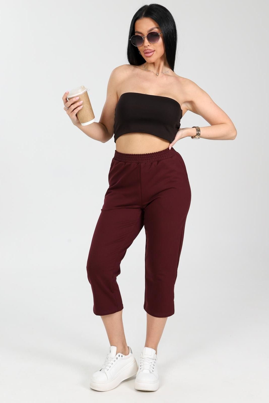 Бриджи трикотажные в винном цвете Iv-capriz