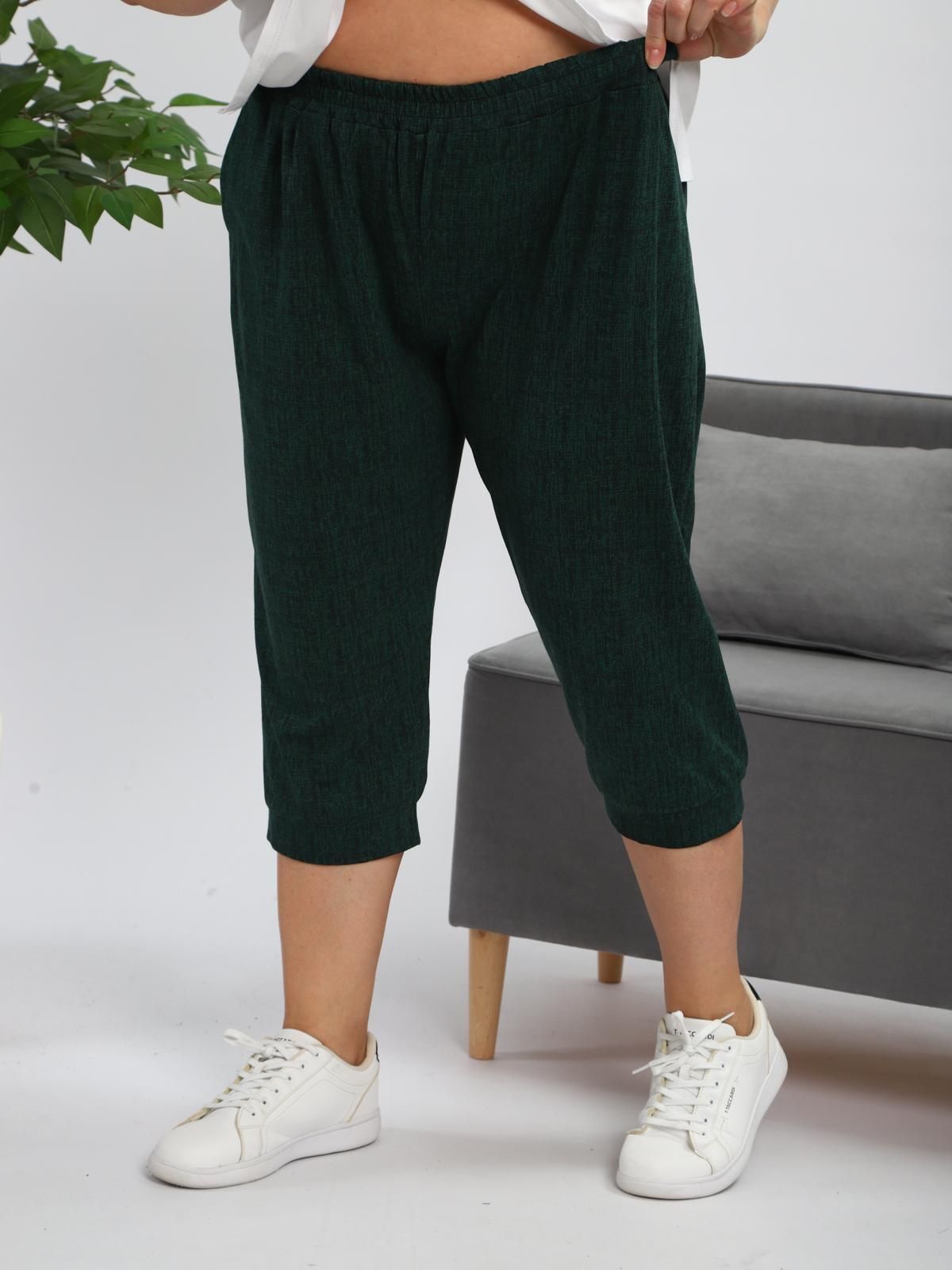 Бриджи из хлопка изумрудного цвета Iv-capriz(фото6)