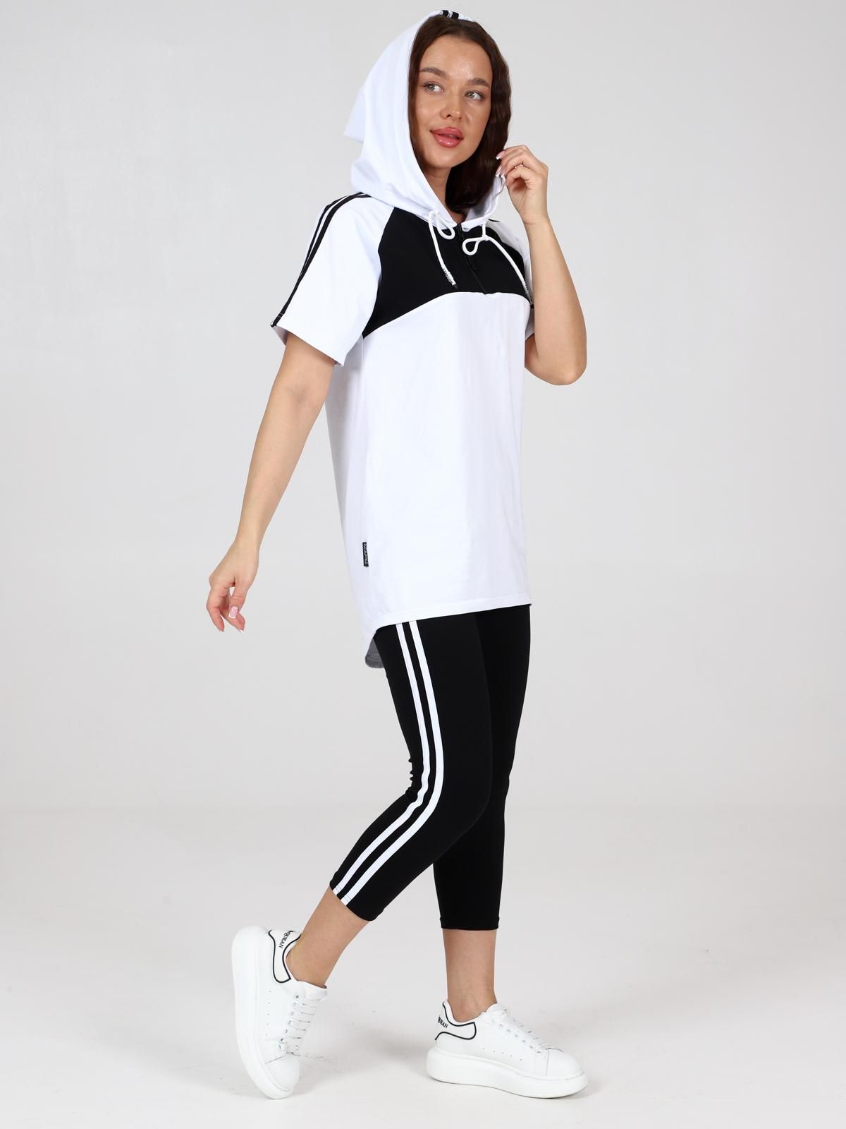 Капри чёрные трикотажные с лампасами Iv-capriz(фото3)