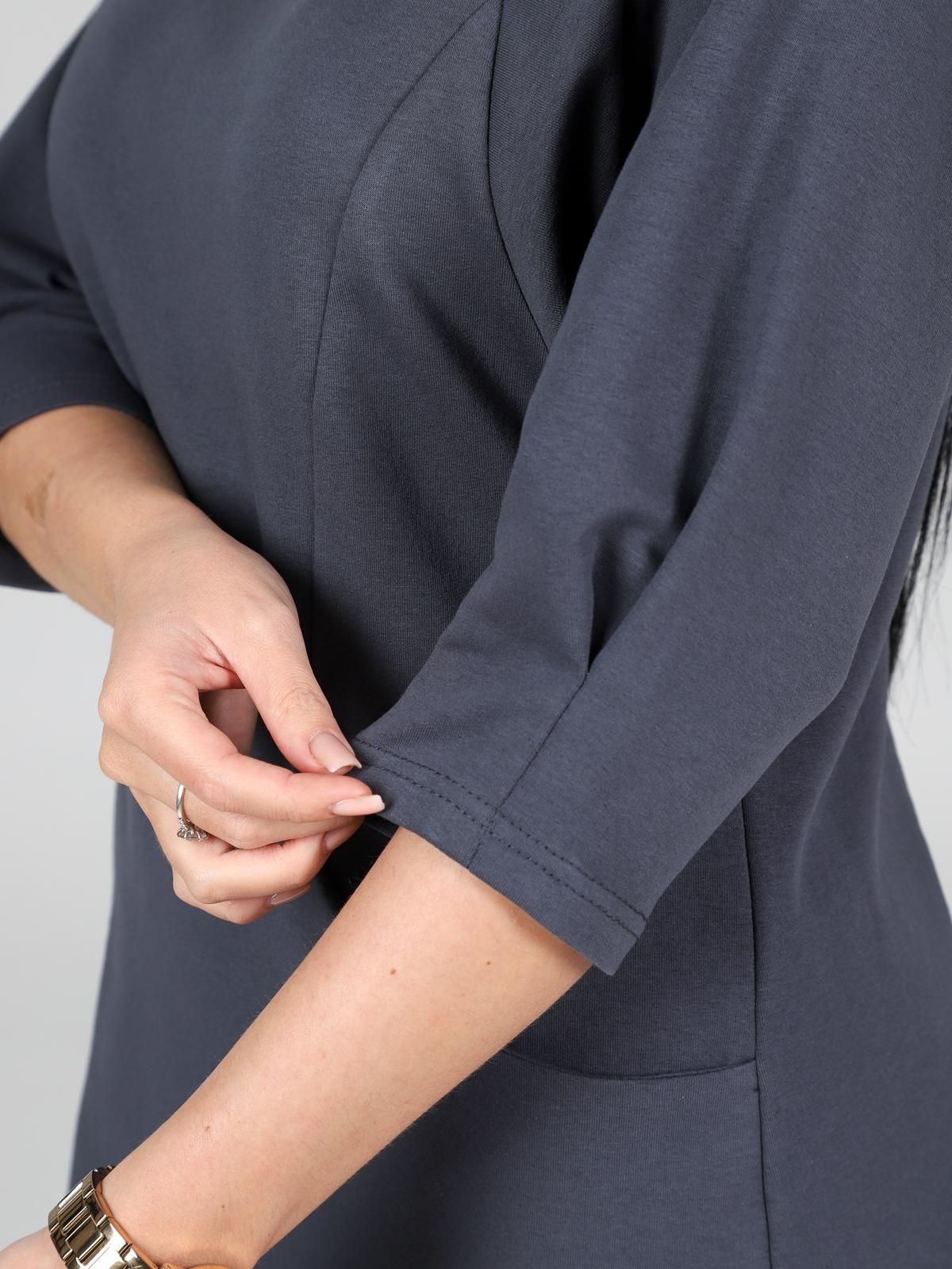 Платье трикотажное тёмно-серое с карманами Iv-capriz(фото5)