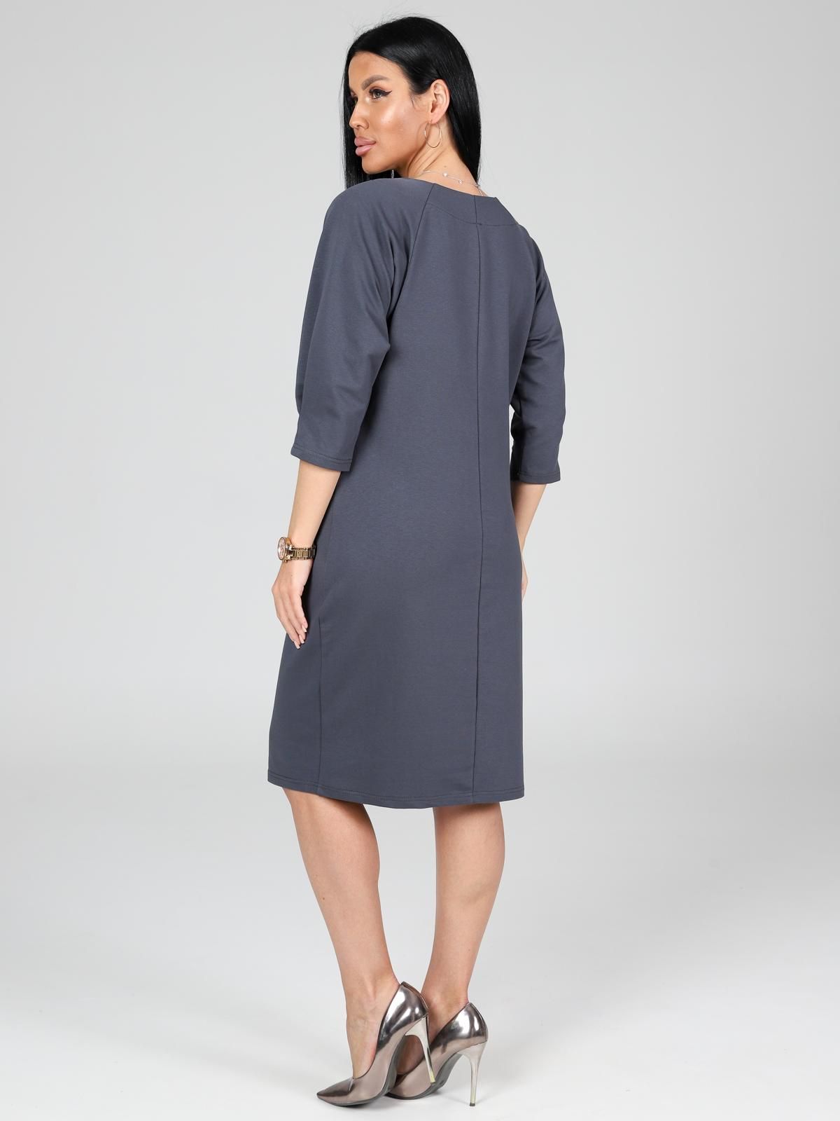 Платье трикотажное тёмно-серое с карманами Iv-capriz(фото8)