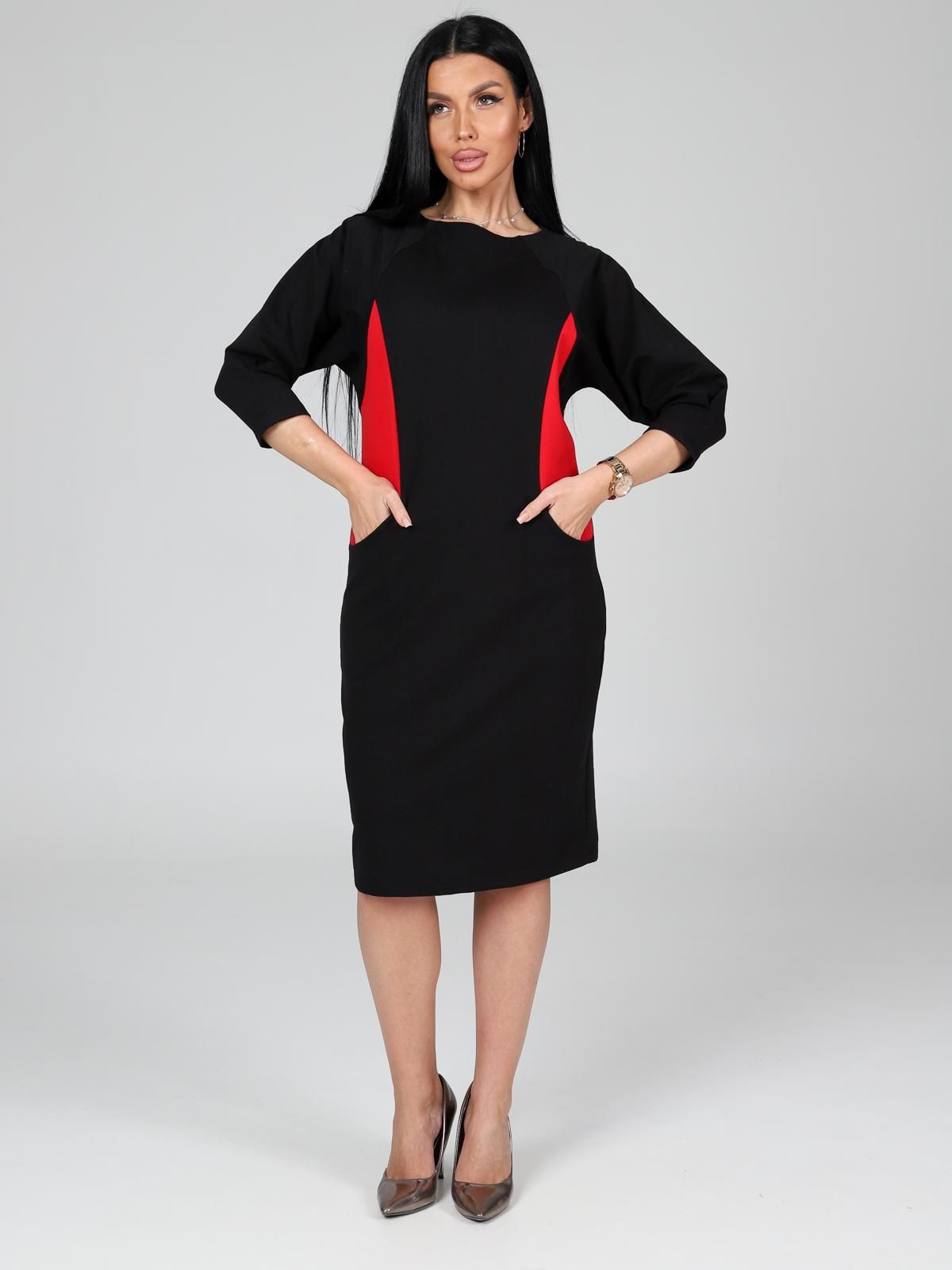 Платье чёрное из футера с карманами Iv-capriz(фото5)