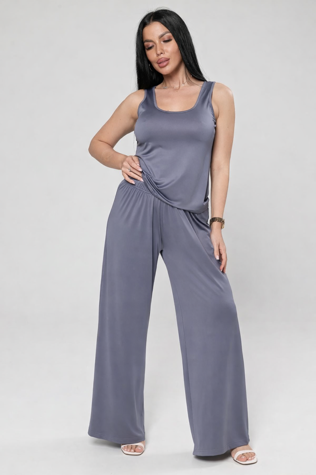 Костюм трикотажный серый с брюками Iv-capriz(фото3)