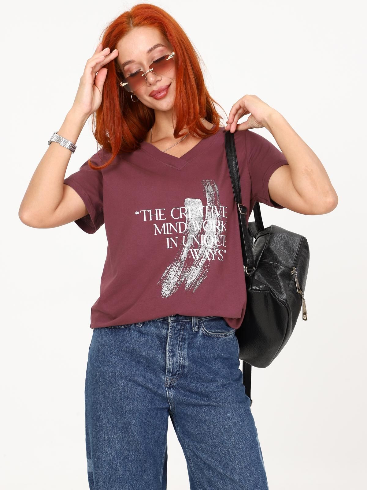 Футболка трикотажная лилового цвета Iv-capriz(фото3)