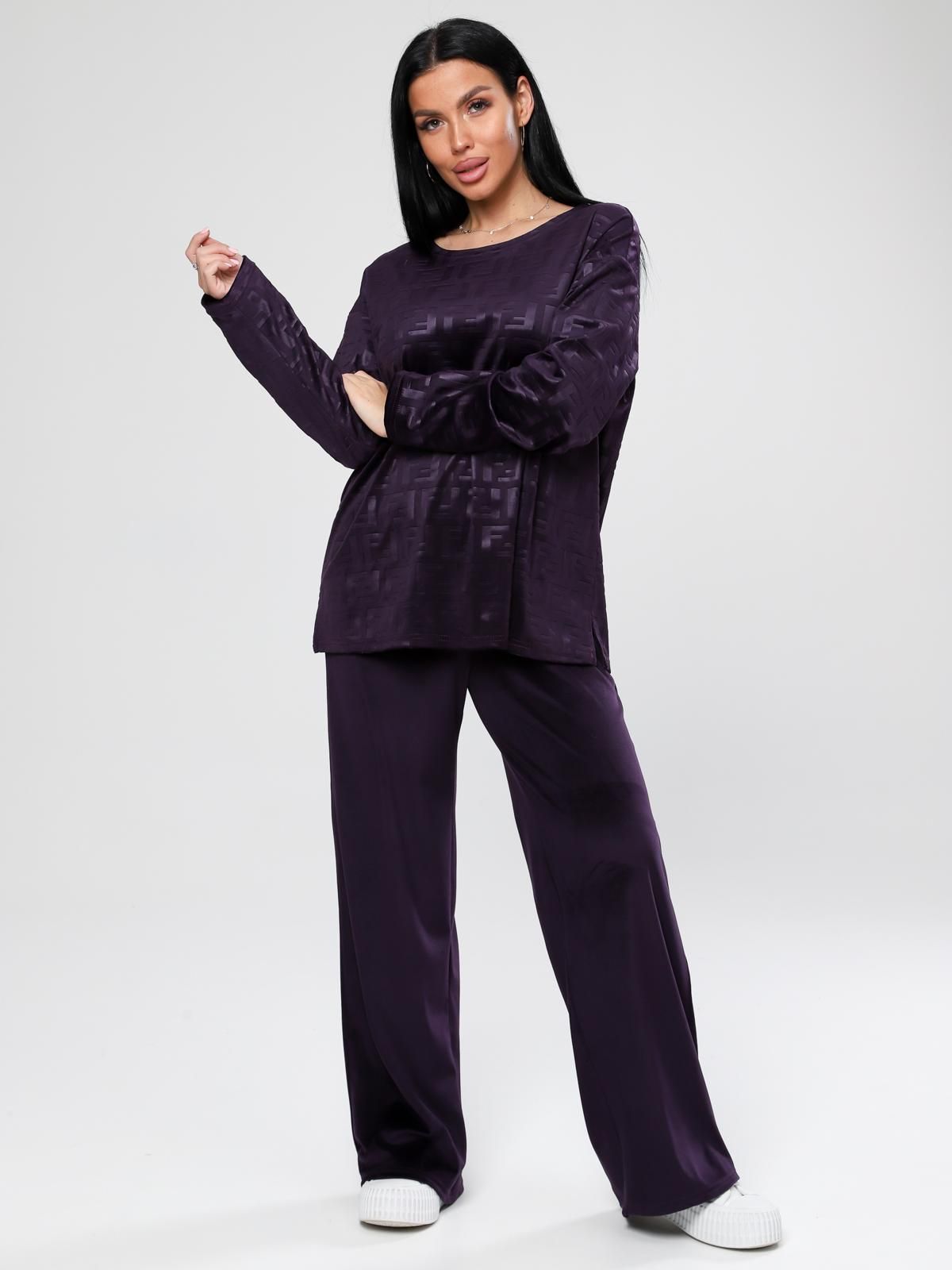 Костюм велюровый с брюками в цвете слива Iv-capriz(фото7)