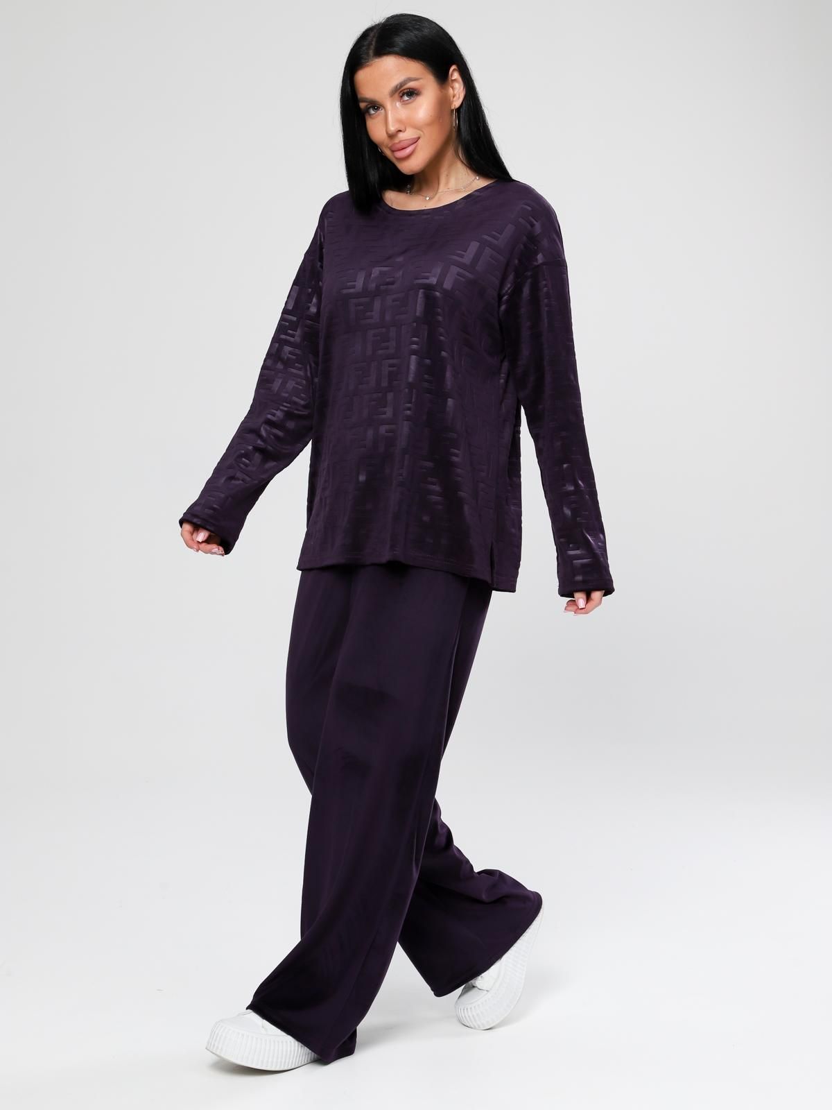 Костюм велюровый с брюками в цвете слива Iv-capriz(фото6)