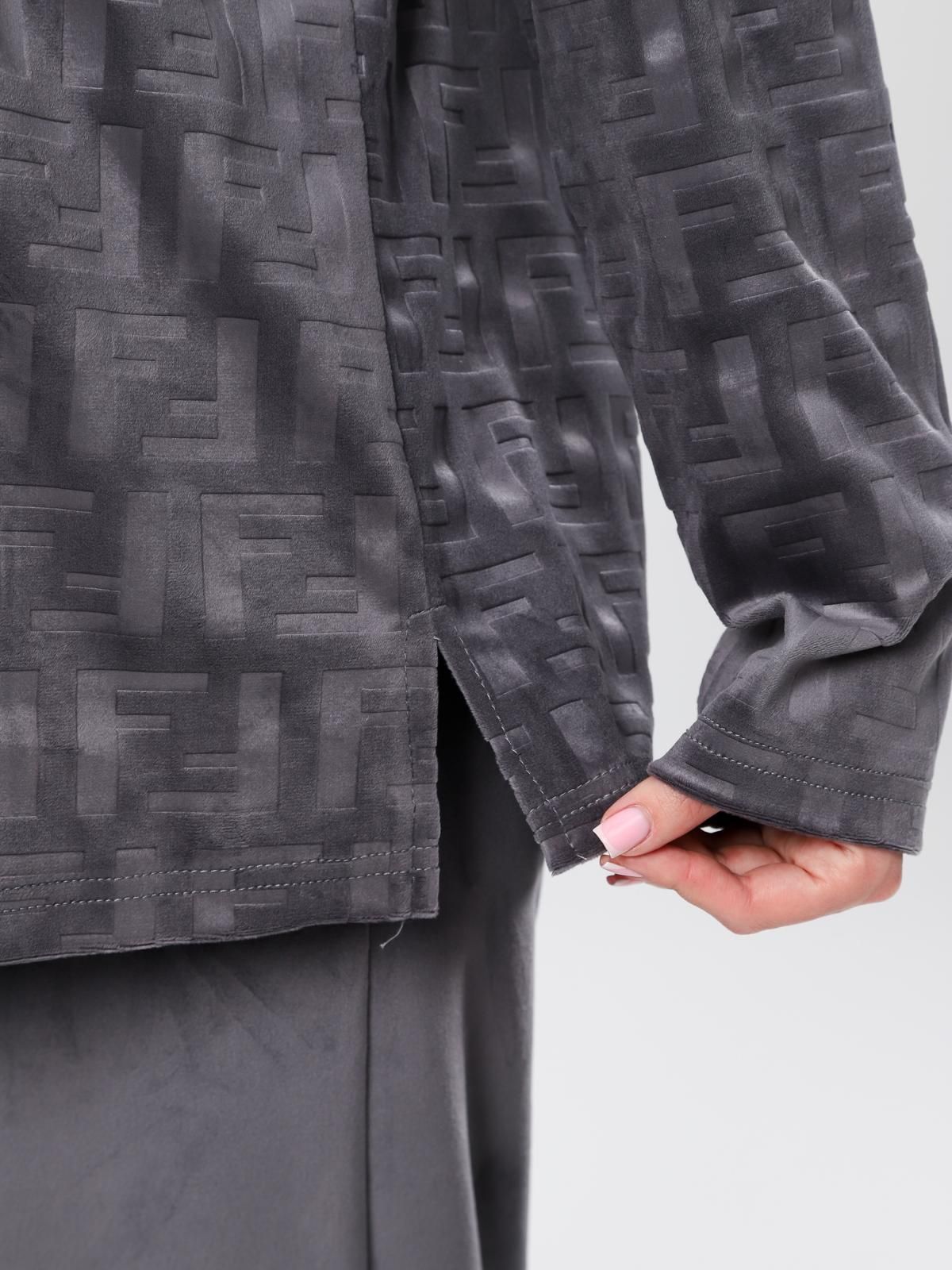 Костюм велюровый серый с брюками Iv-capriz(фото4)