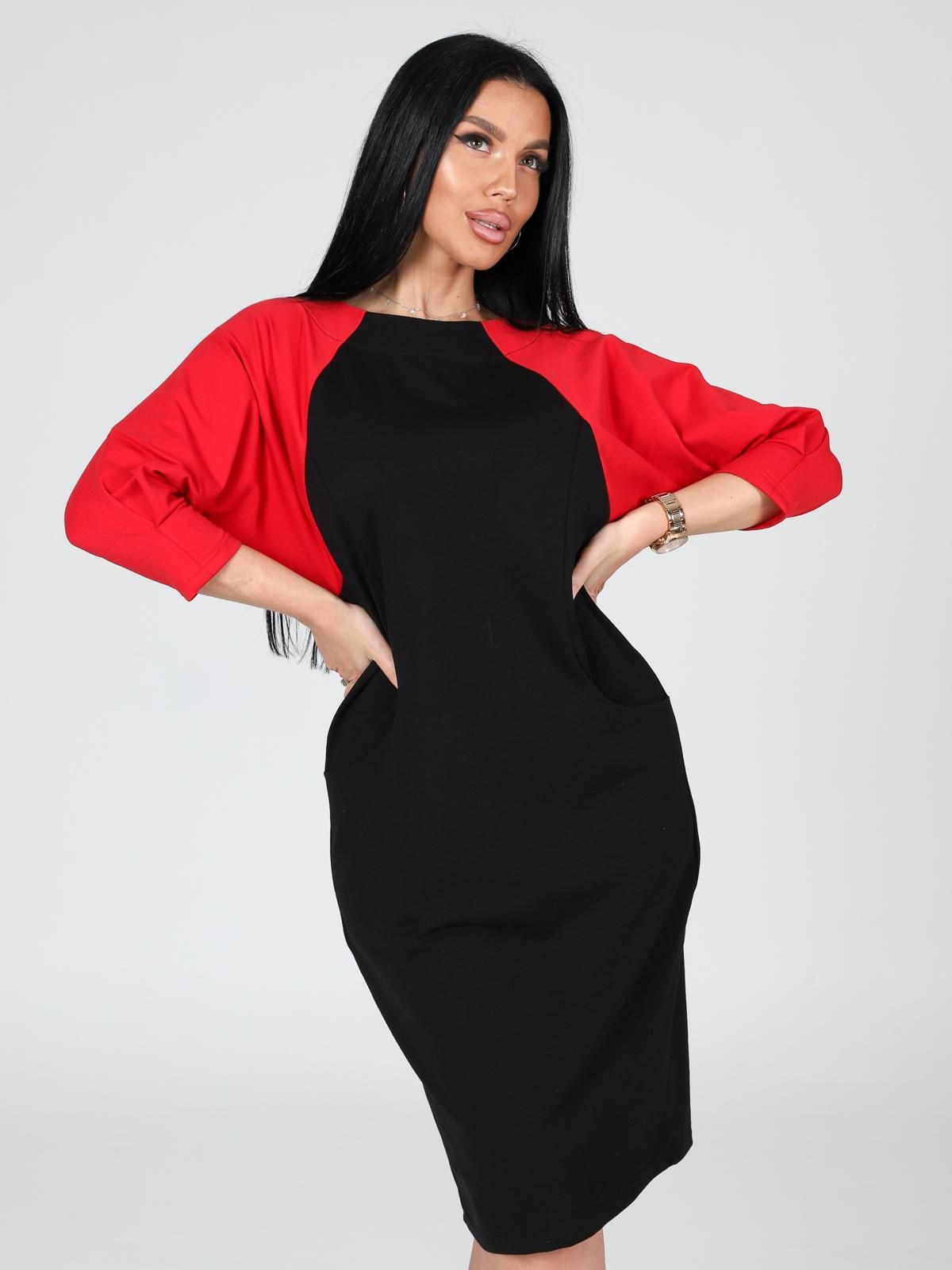 Платье чёрное из футера с карманами Iv-capriz(фото3)