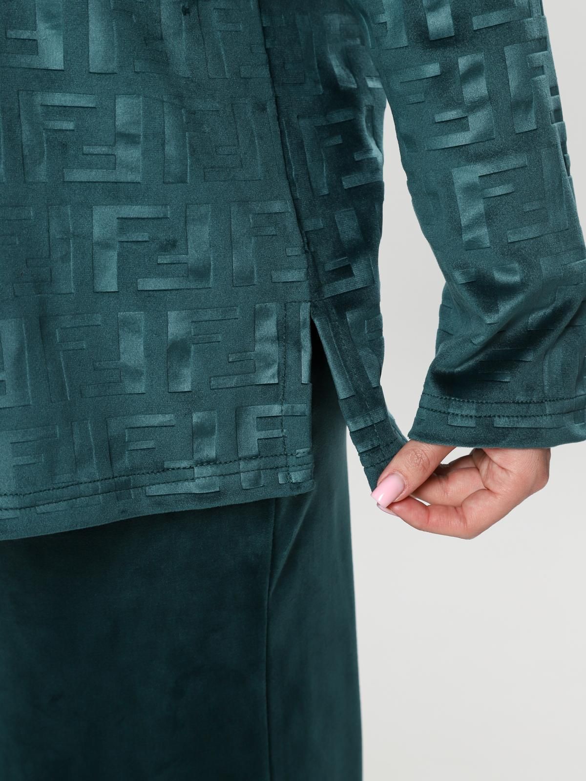 Костюм велюровый с брюками в цвете изумруд Iv-capriz(фото4)