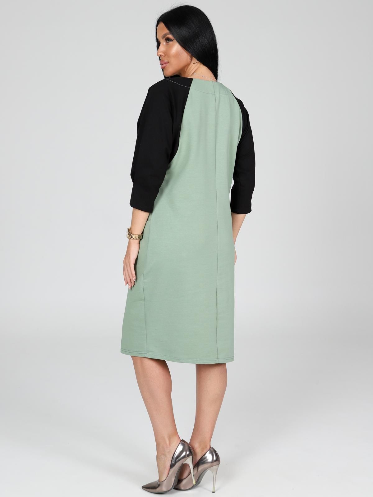 Платье из футера оливкового цвета с карманами Iv-capriz(фото7)