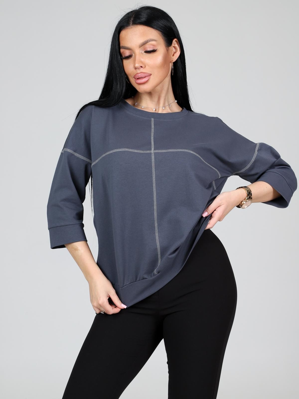 Свитшот тёмно-серый из футера Iv-capriz(фото6)