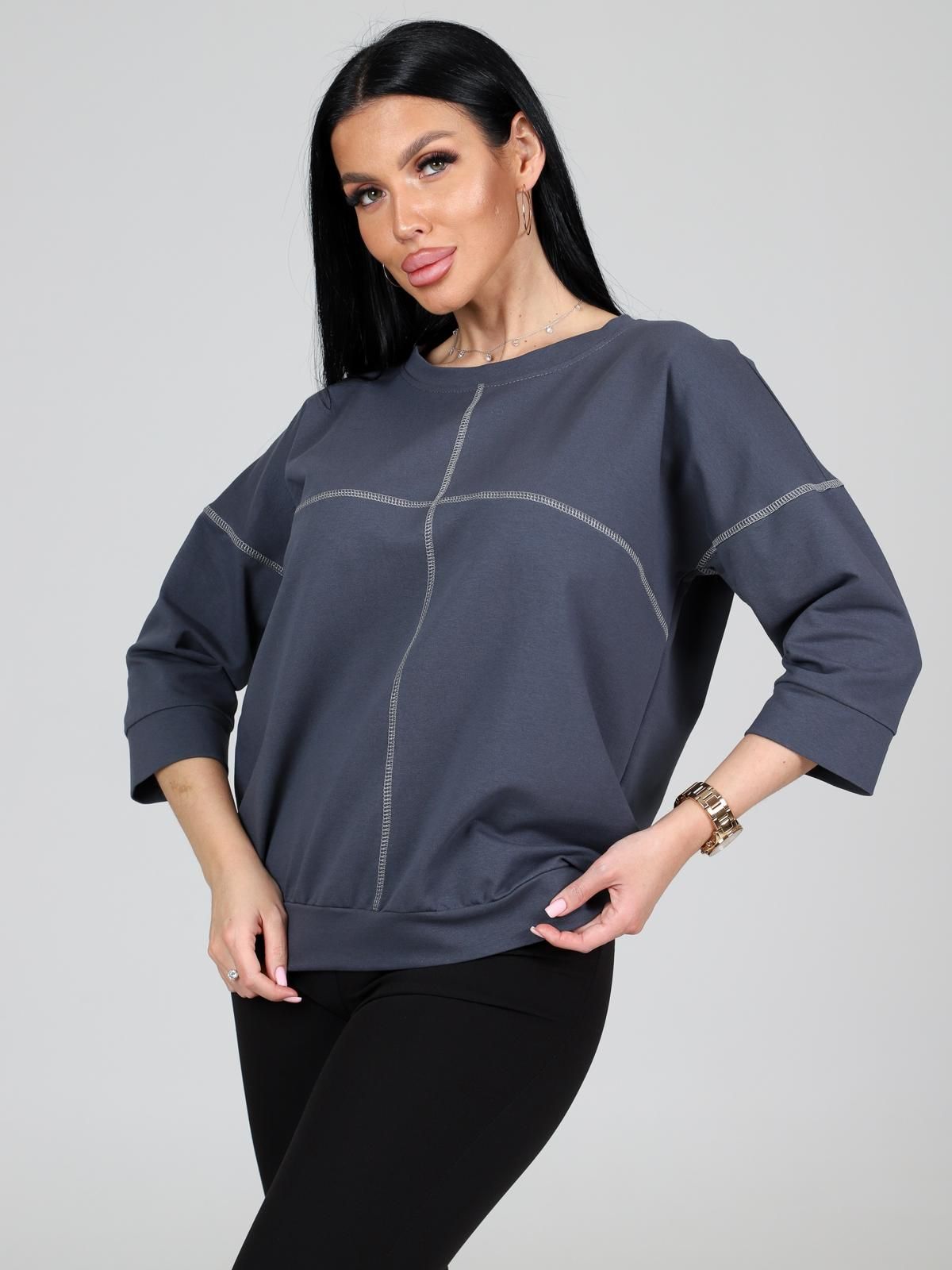 Свитшот тёмно-серый из футера Iv-capriz(фото3)