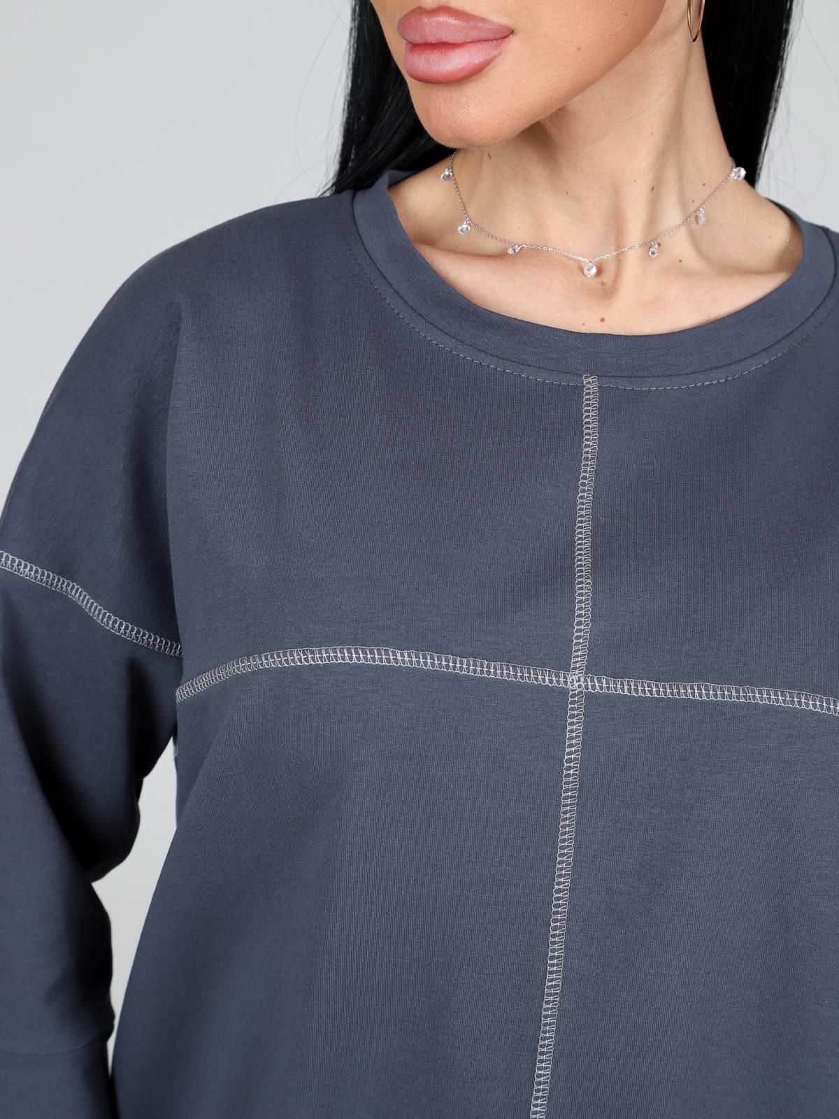 Свитшот тёмно-серый из футера Iv-capriz(фото4)