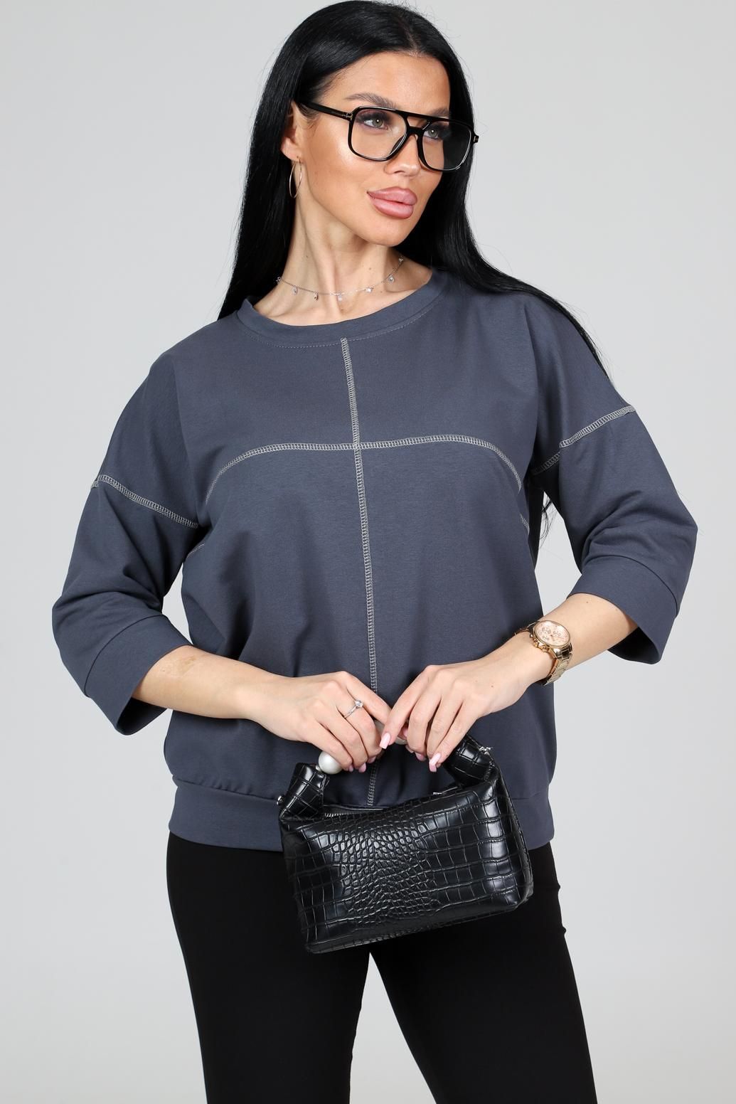 Свитшот тёмно-серый из футера Iv-capriz