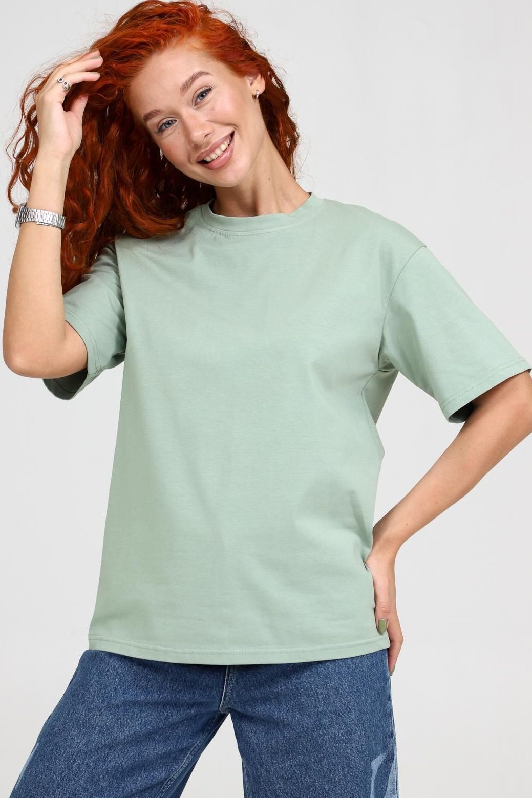 Футболка трикотажная в оливковом цвете Iv-capriz