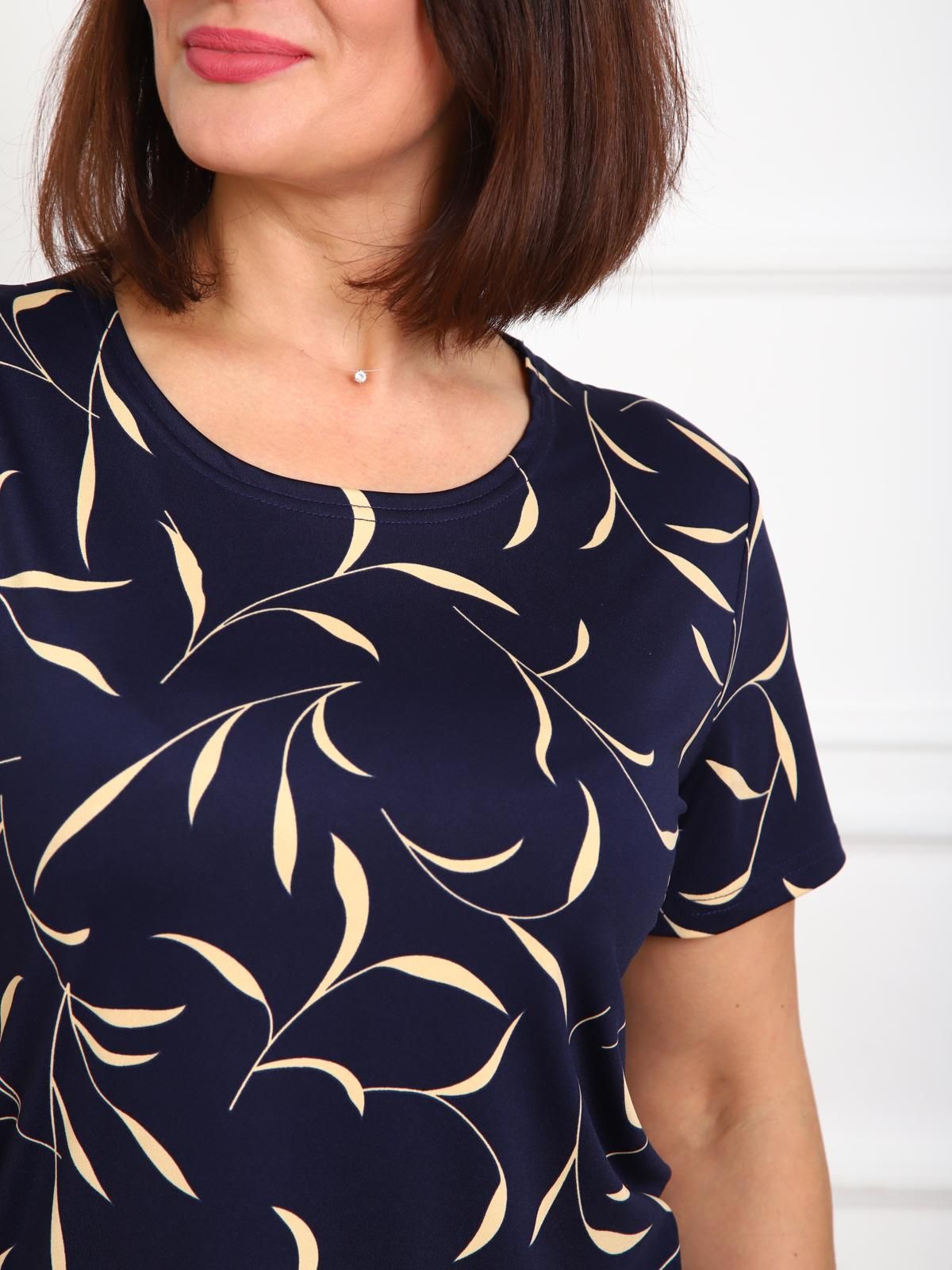 Футболка трикотажная тёмно-синяя с принтом Iv-capriz(фото5)