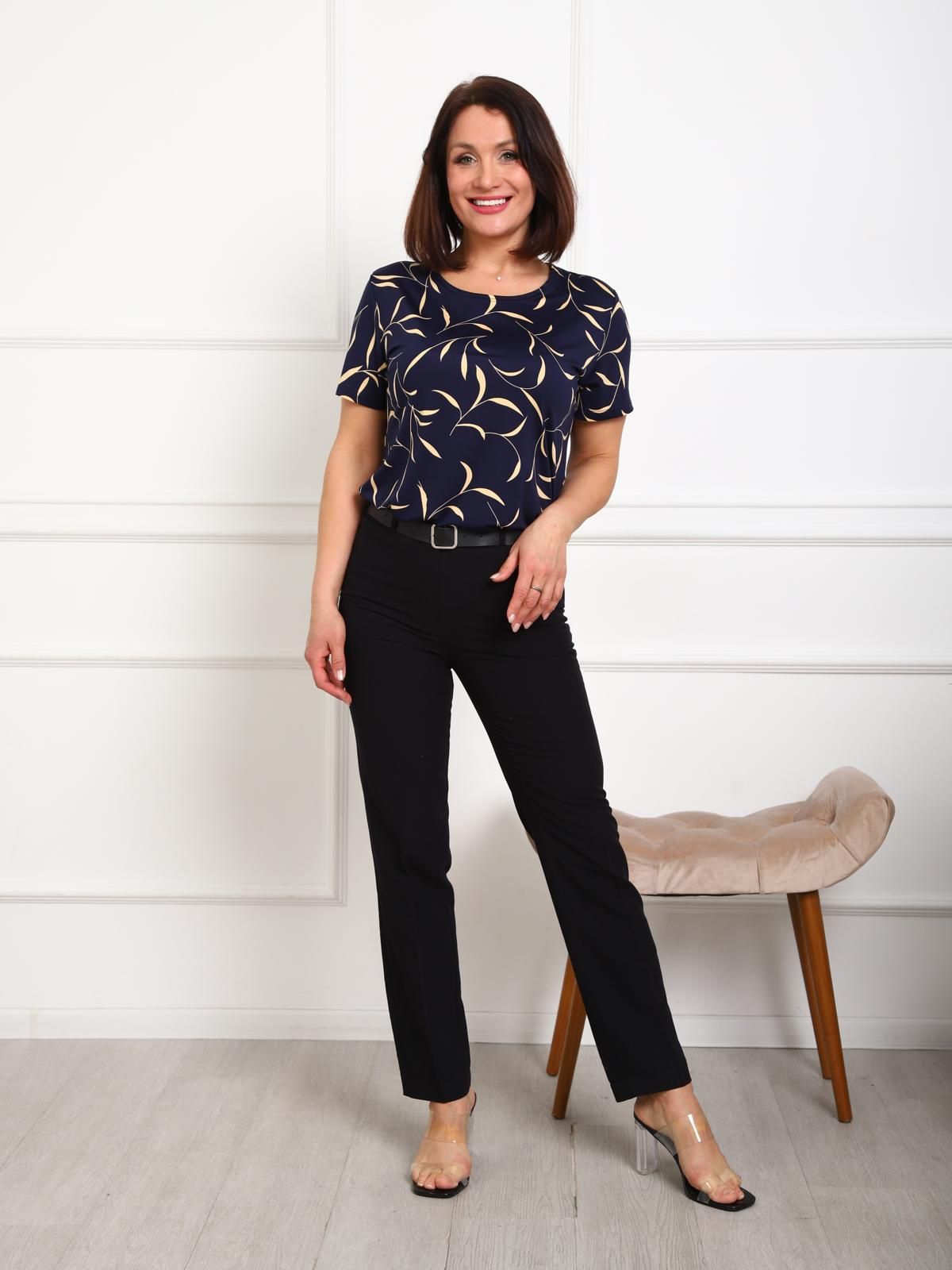 Футболка трикотажная тёмно-синяя с принтом Iv-capriz(фото4)