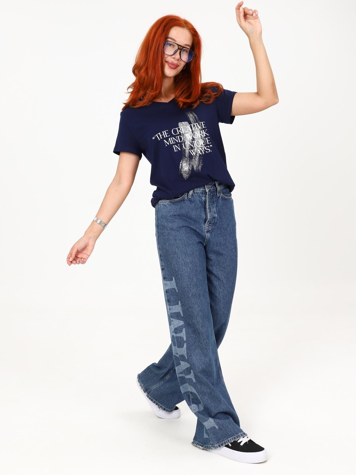 Футболка трикотажная чернильного цвета Iv-capriz(фото2)