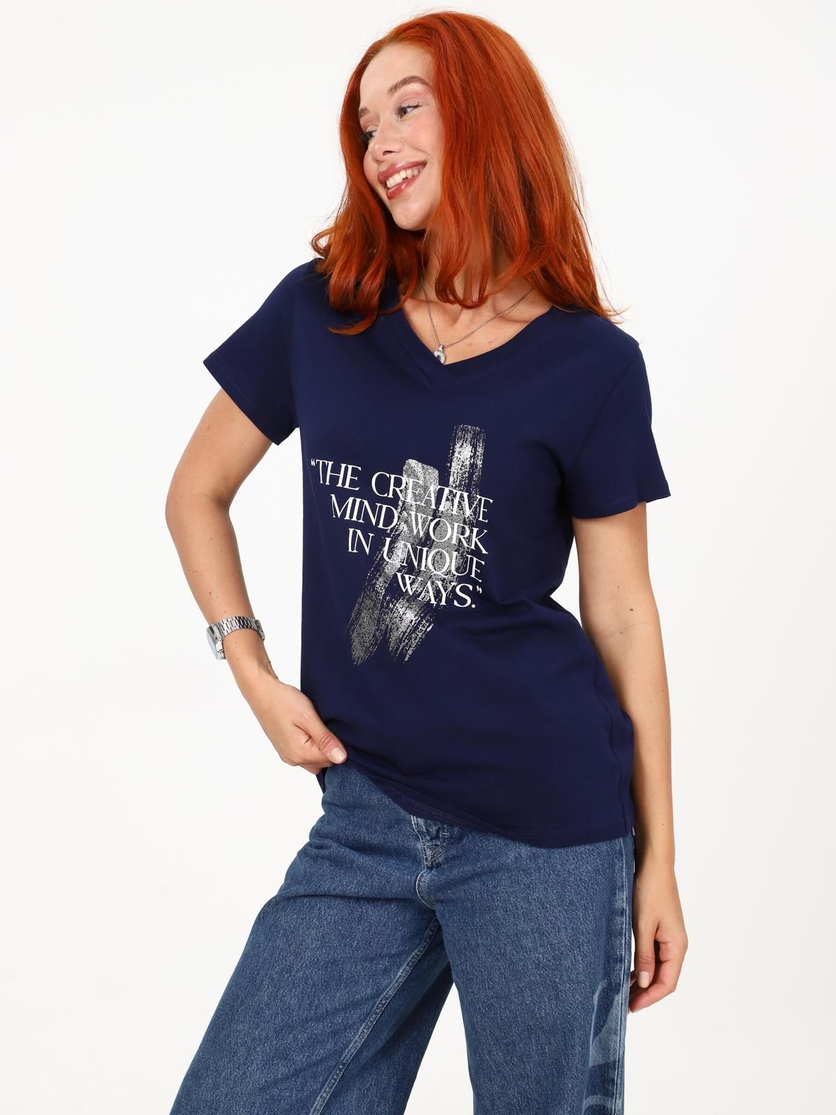 Футболка трикотажная чернильного цвета Iv-capriz(фото3)