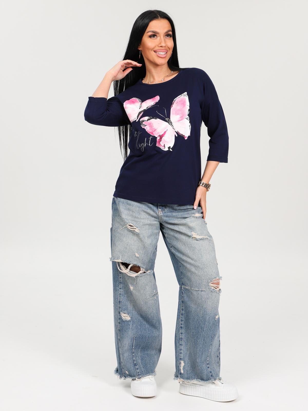 Футболка трикотажная чернильного цвета Iv-capriz(фото6)