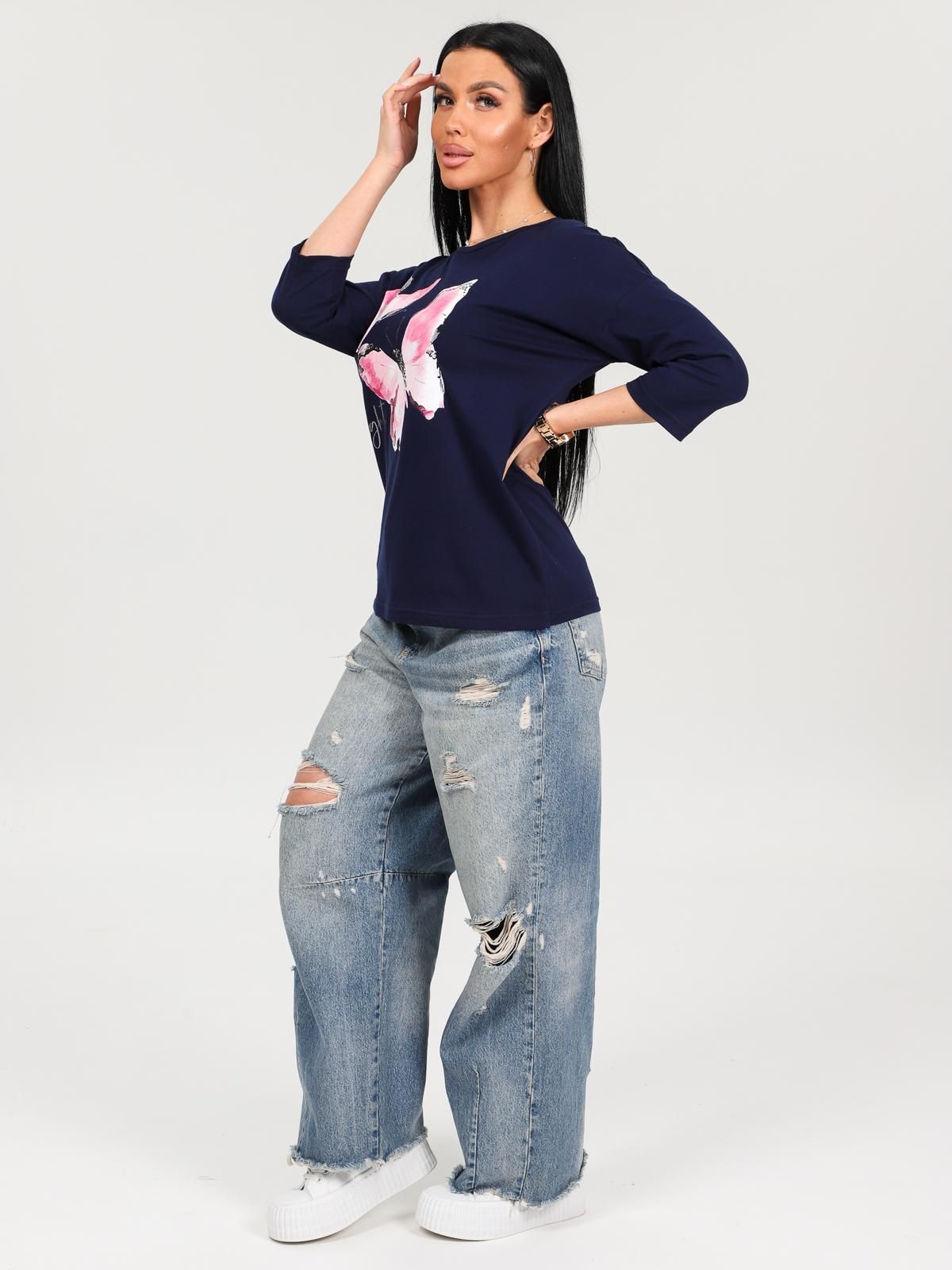 Футболка трикотажная чернильного цвета Iv-capriz(фото8)