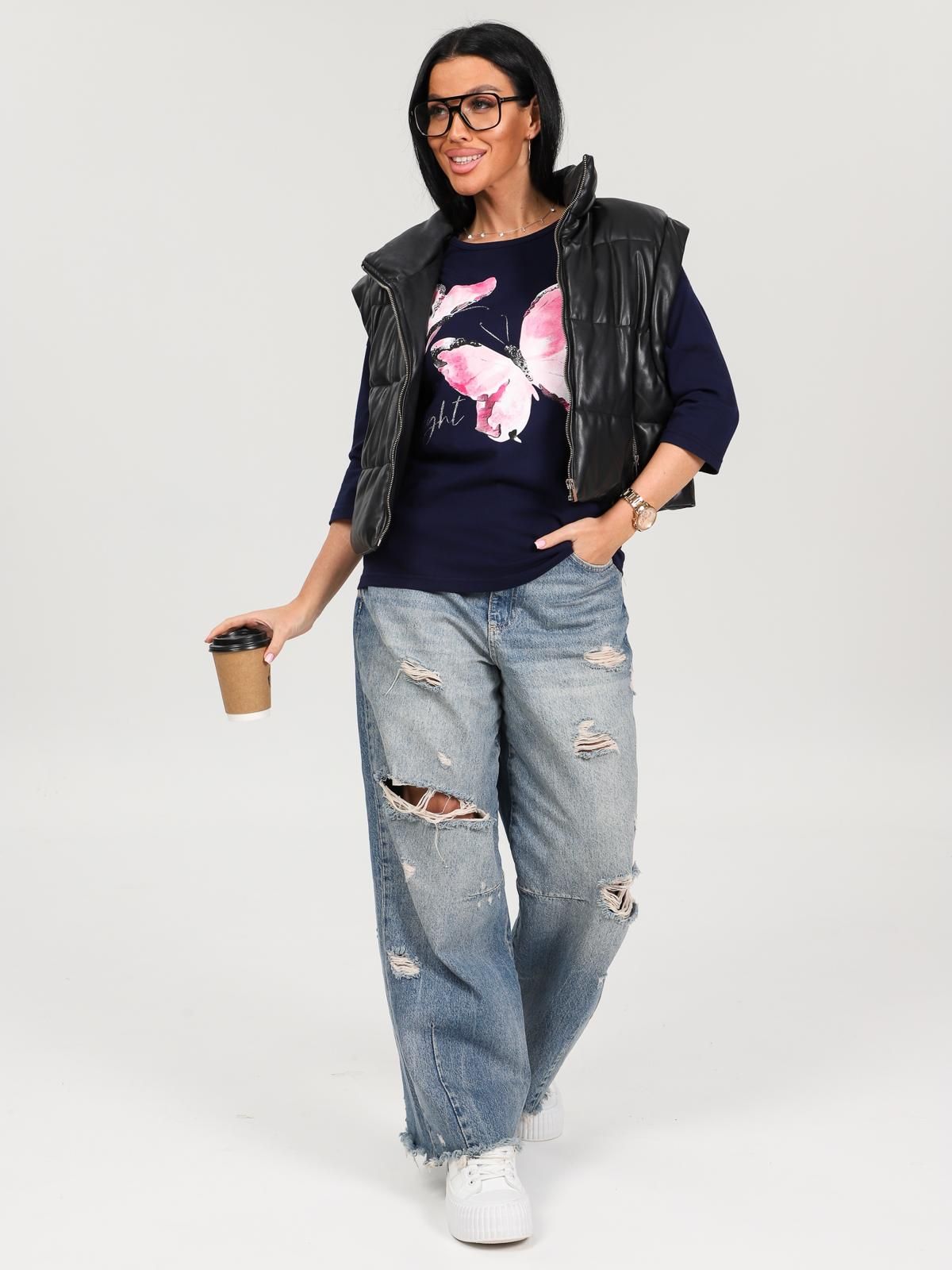 Футболка трикотажная чернильного цвета Iv-capriz(фото2)