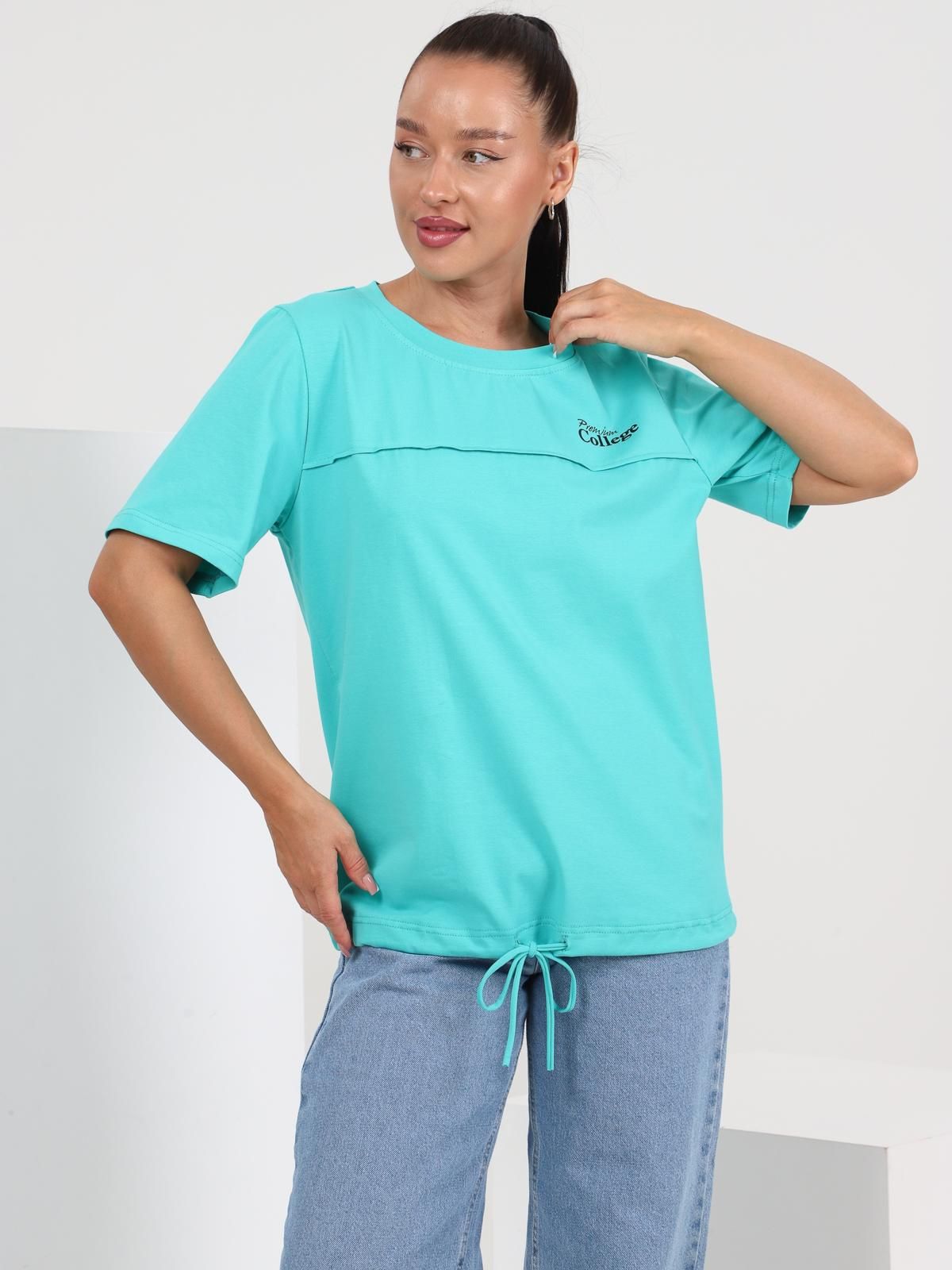 Футболка трикотажная ментолового цвета Iv-capriz(фото5)