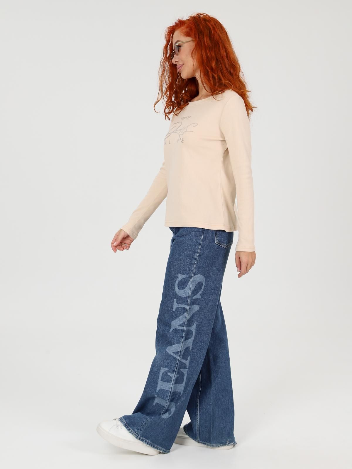 Лонгслив трикотажный бежевый с принтом Iv-capriz(фото7)