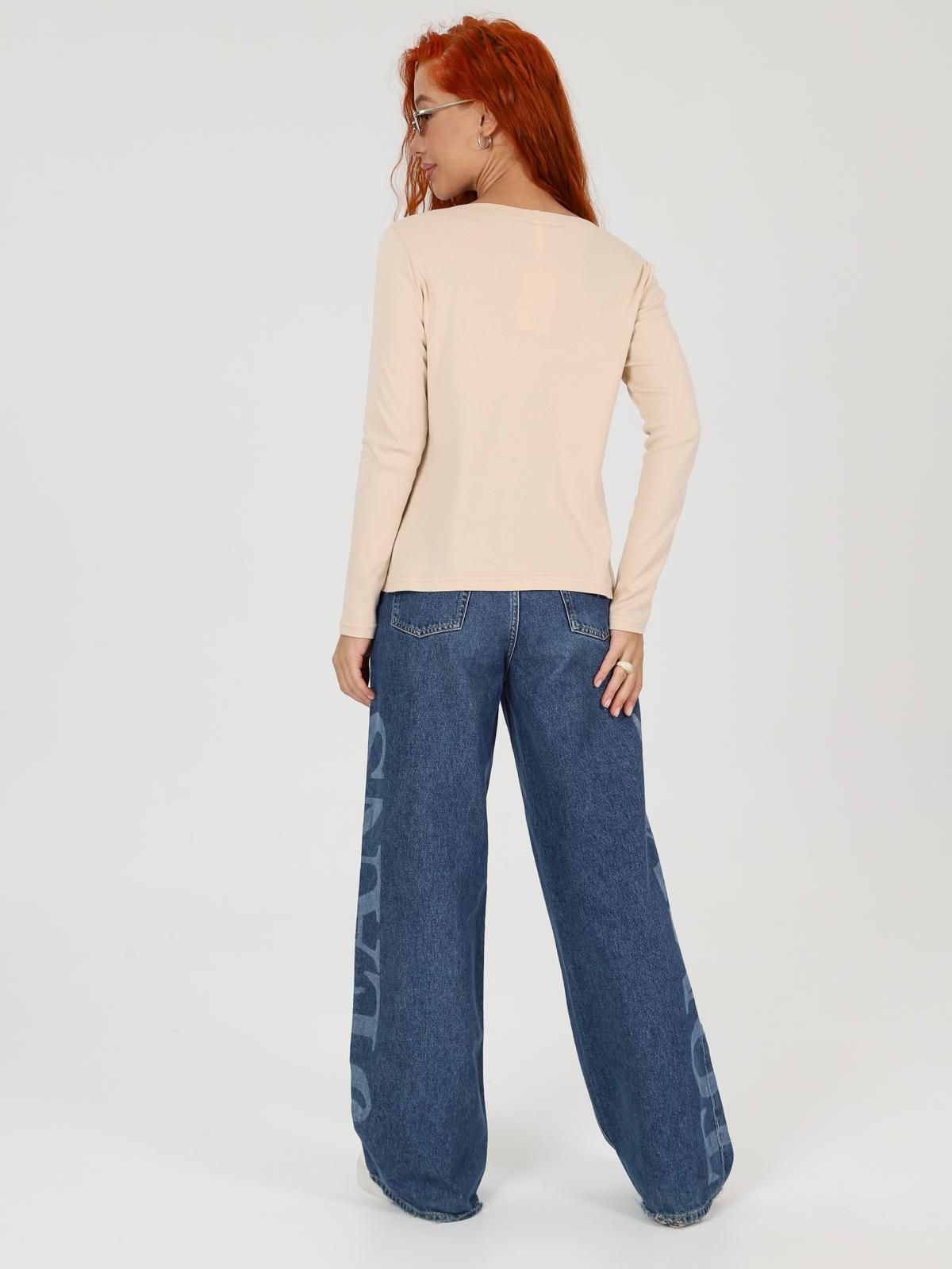 Лонгслив трикотажный бежевый с принтом Iv-capriz(фото8)