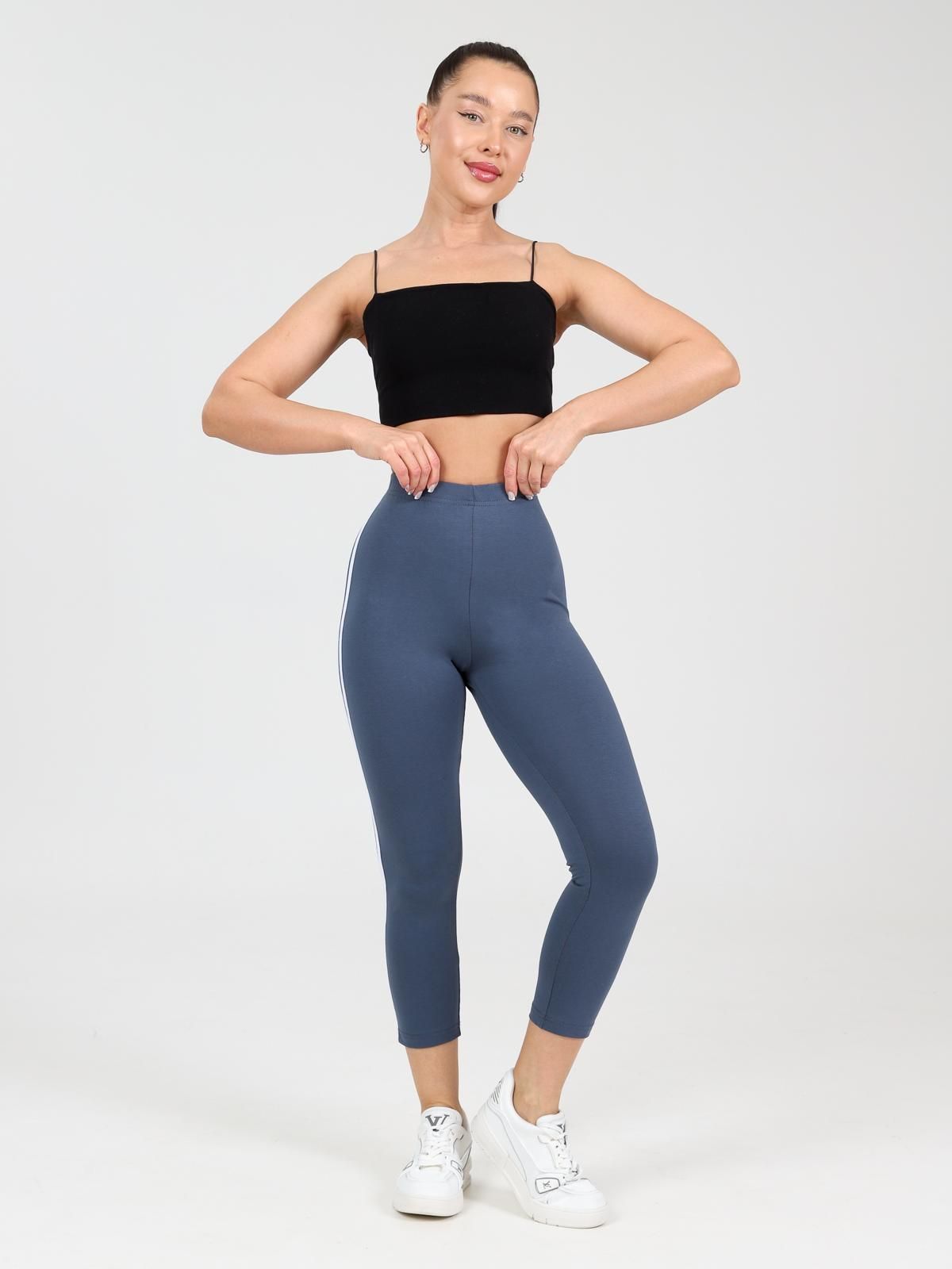 Капри серые трикотажные с лампасами Iv-capriz(фото4)