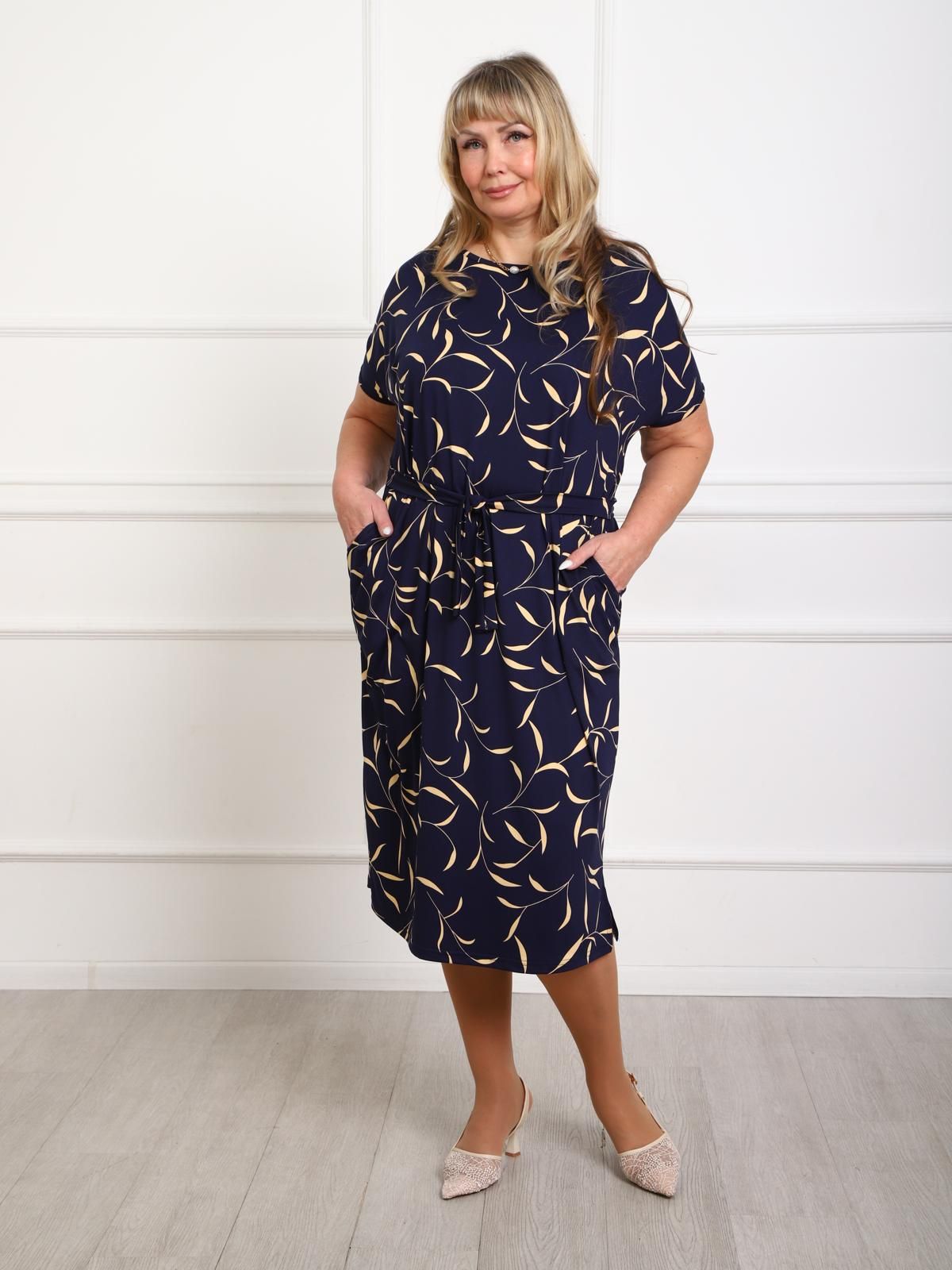 Платье трикотажное с поясом Iv-capriz(фото4)