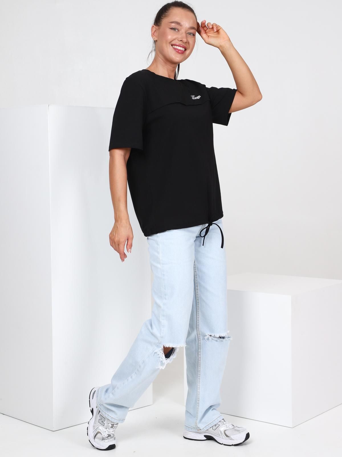 Футболка трикотажная чёрного цвета Iv-capriz(фото7)