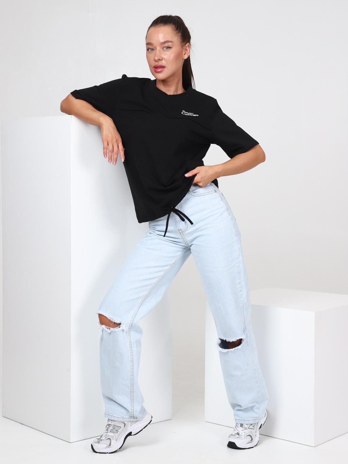 Футболка трикотажная чёрного цвета Iv-capriz(фото2)