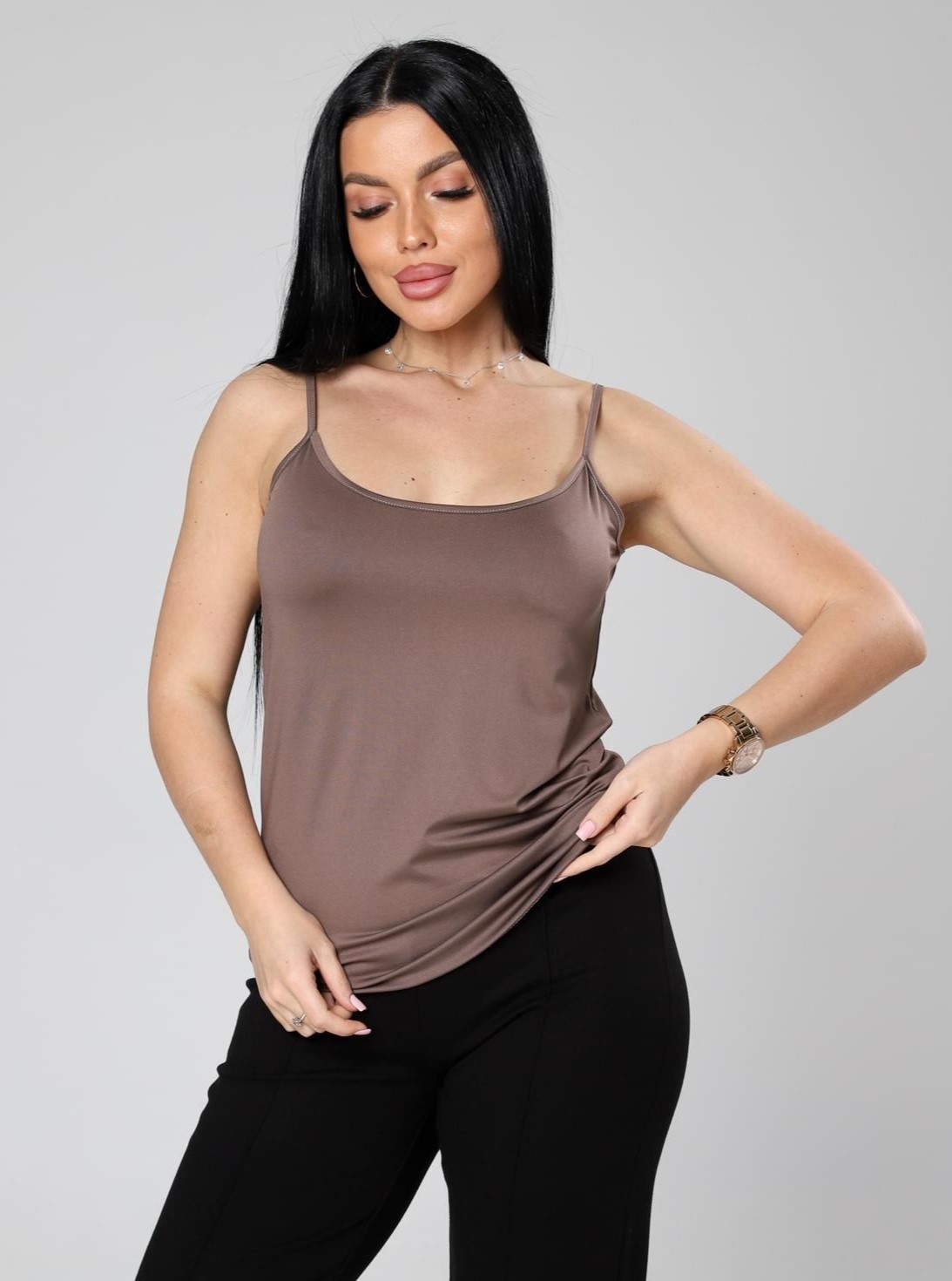 Топ трикотажный в цвете мокко Iv-capriz(фото3)