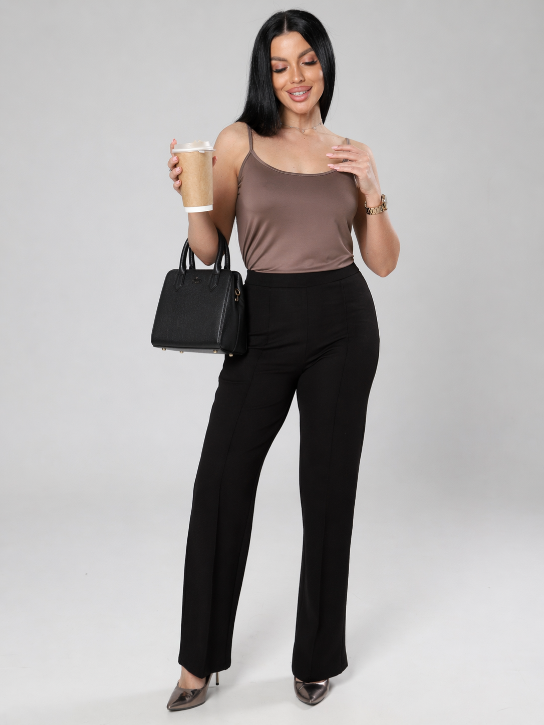 Топ трикотажный в цвете мокко Iv-capriz(фото2)