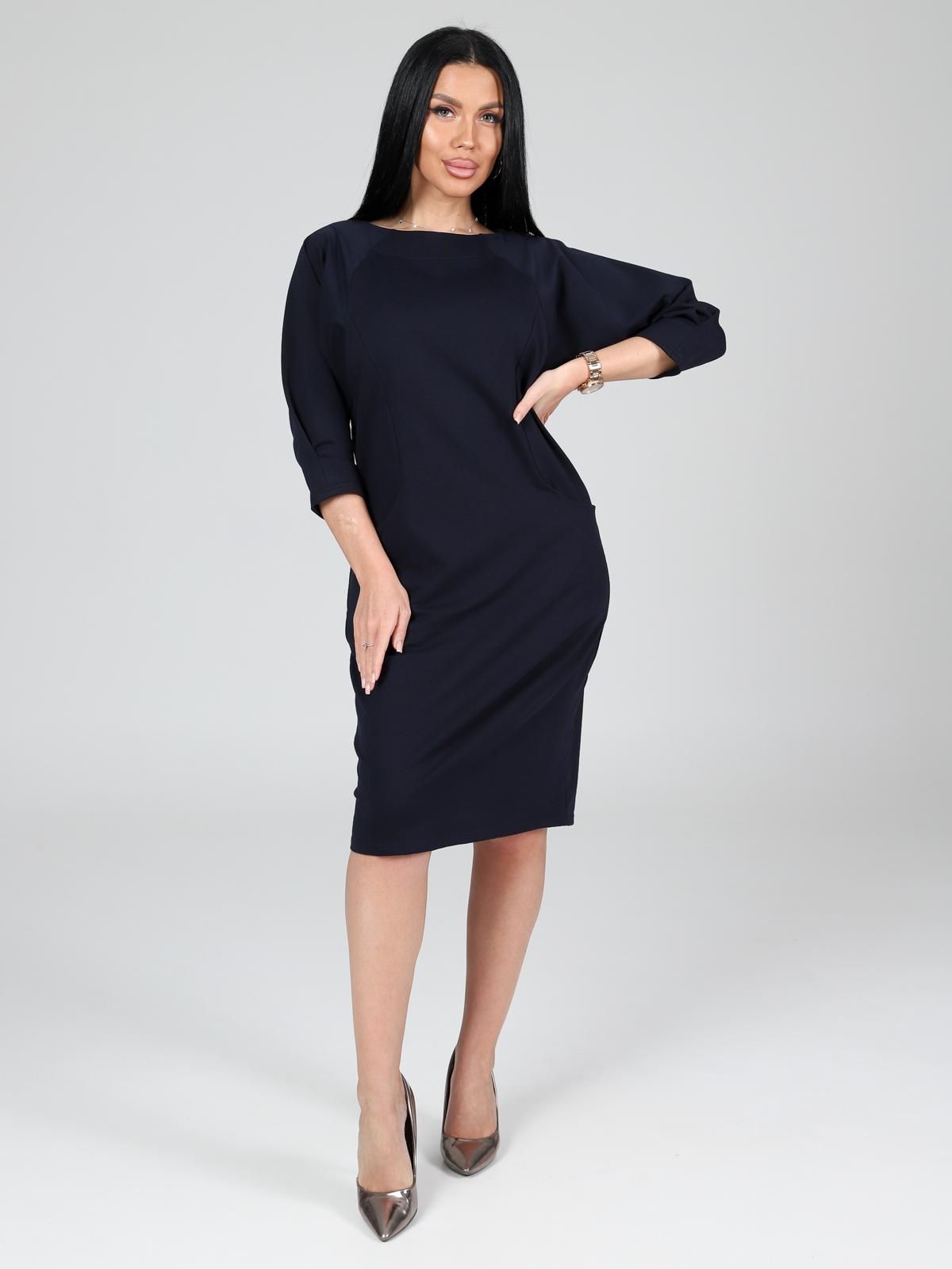 Платье трикотажное синее с карманами Iv-capriz(фото7)