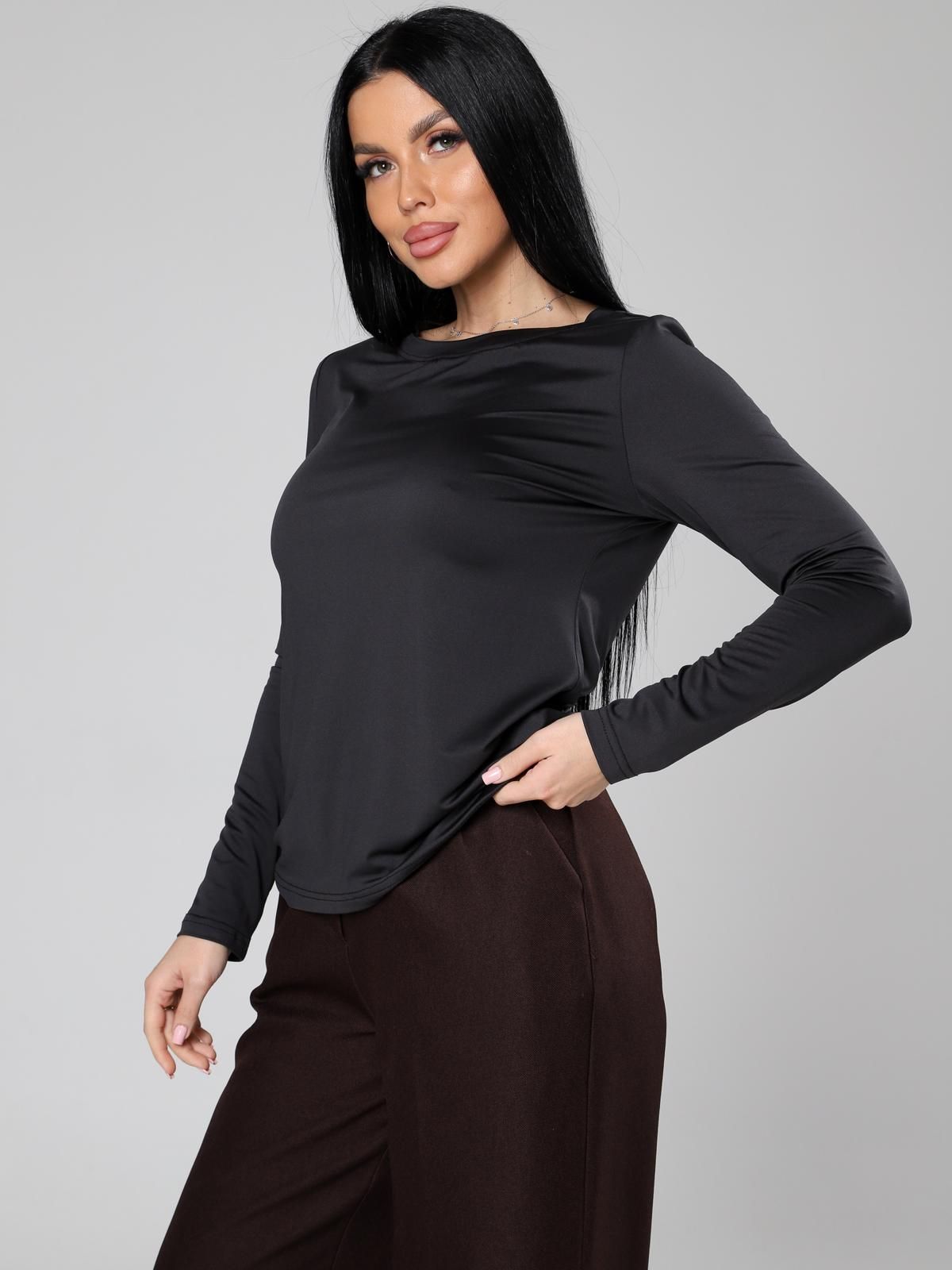 Лонгслив трикотажный в цвете антрацит Iv-capriz(фото3)