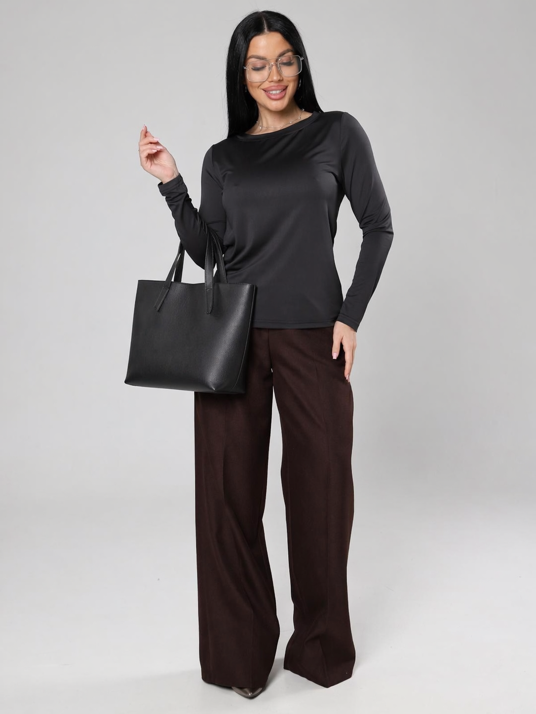 Лонгслив трикотажный в цвете антрацит Iv-capriz(фото2)