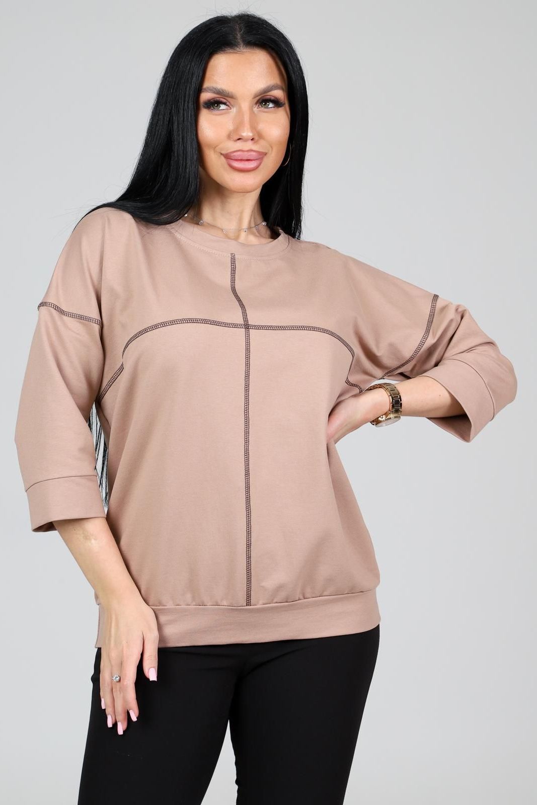 Свитшот бежевый из футера Iv-capriz