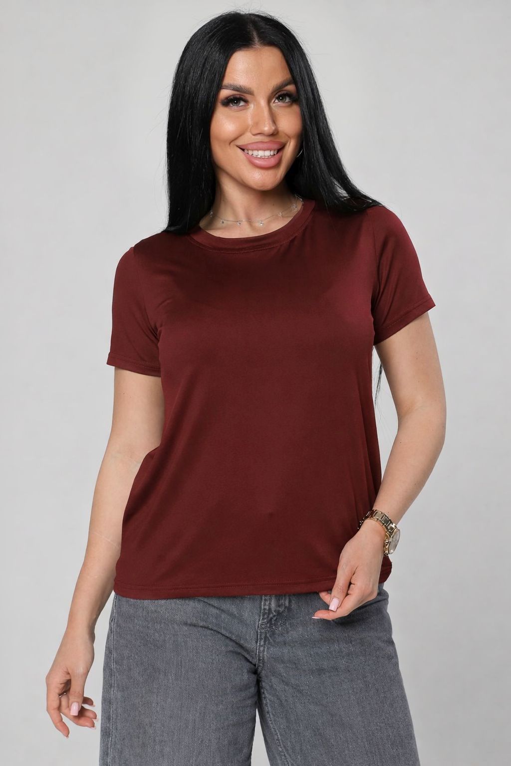 Футболка трикотажная бордового цвета Iv-capriz