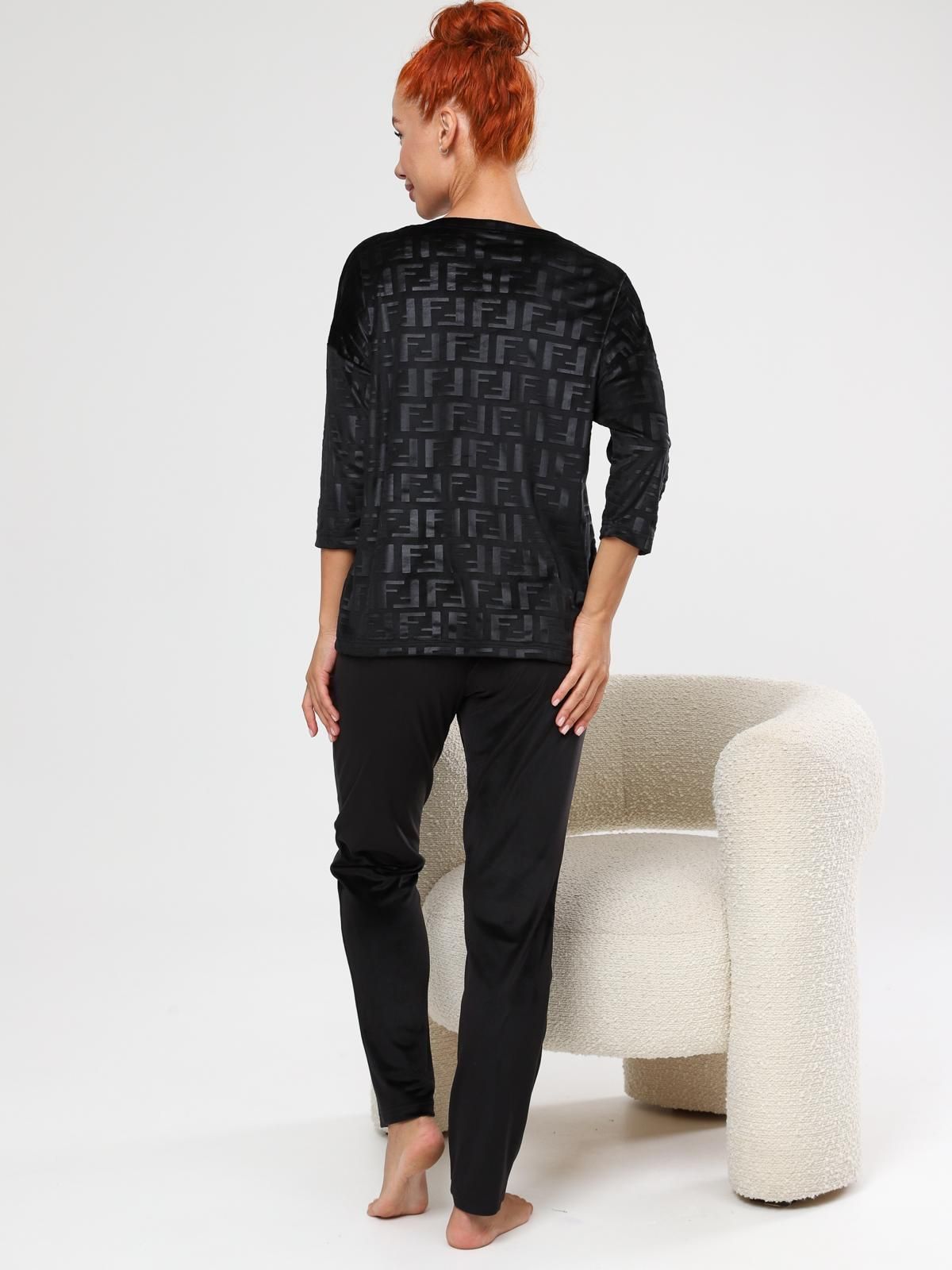 Костюм велюровый с брюками в чёрном цвете Iv-capriz(фото9)